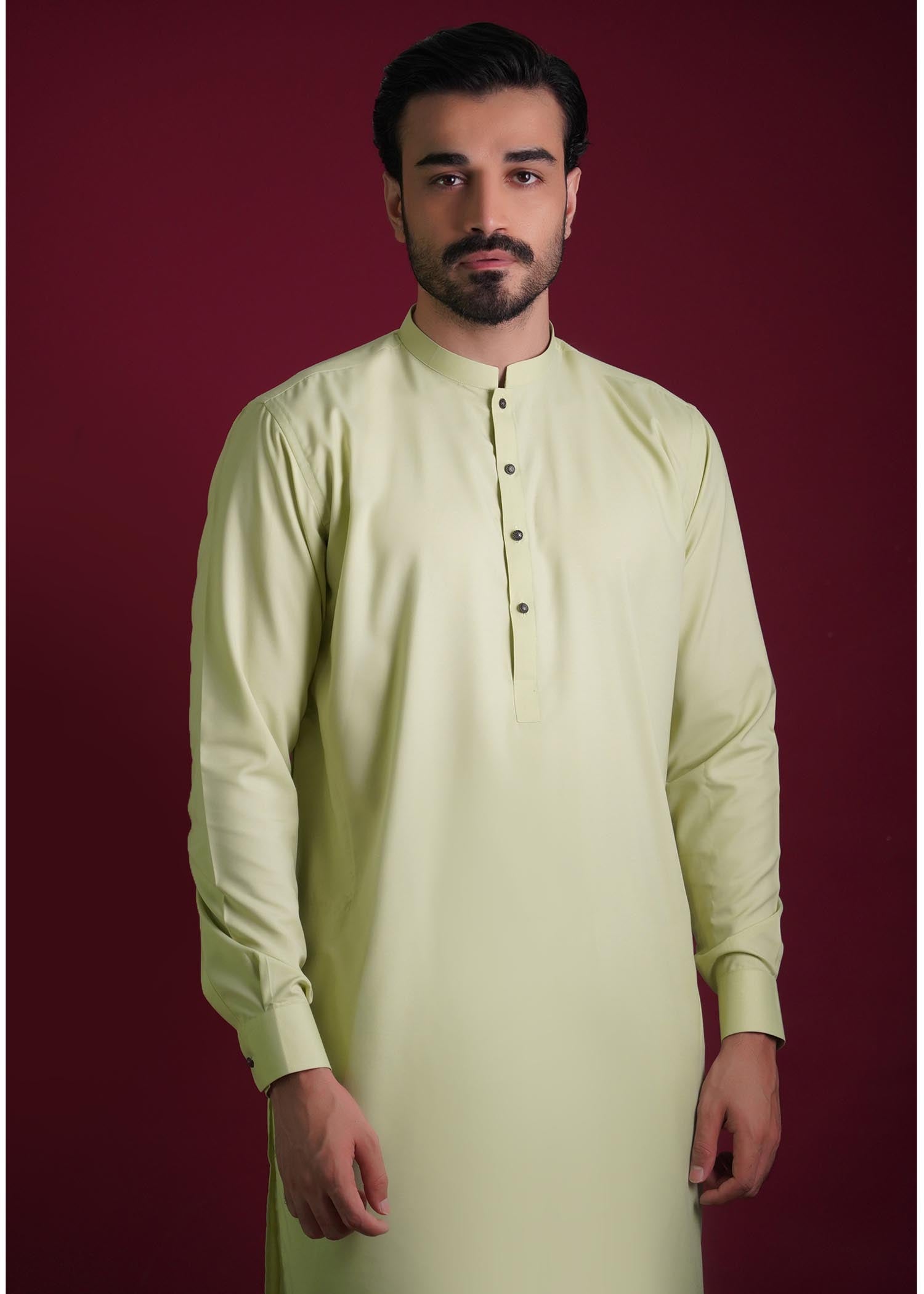 raw silk Waistcoat in Pistachio green