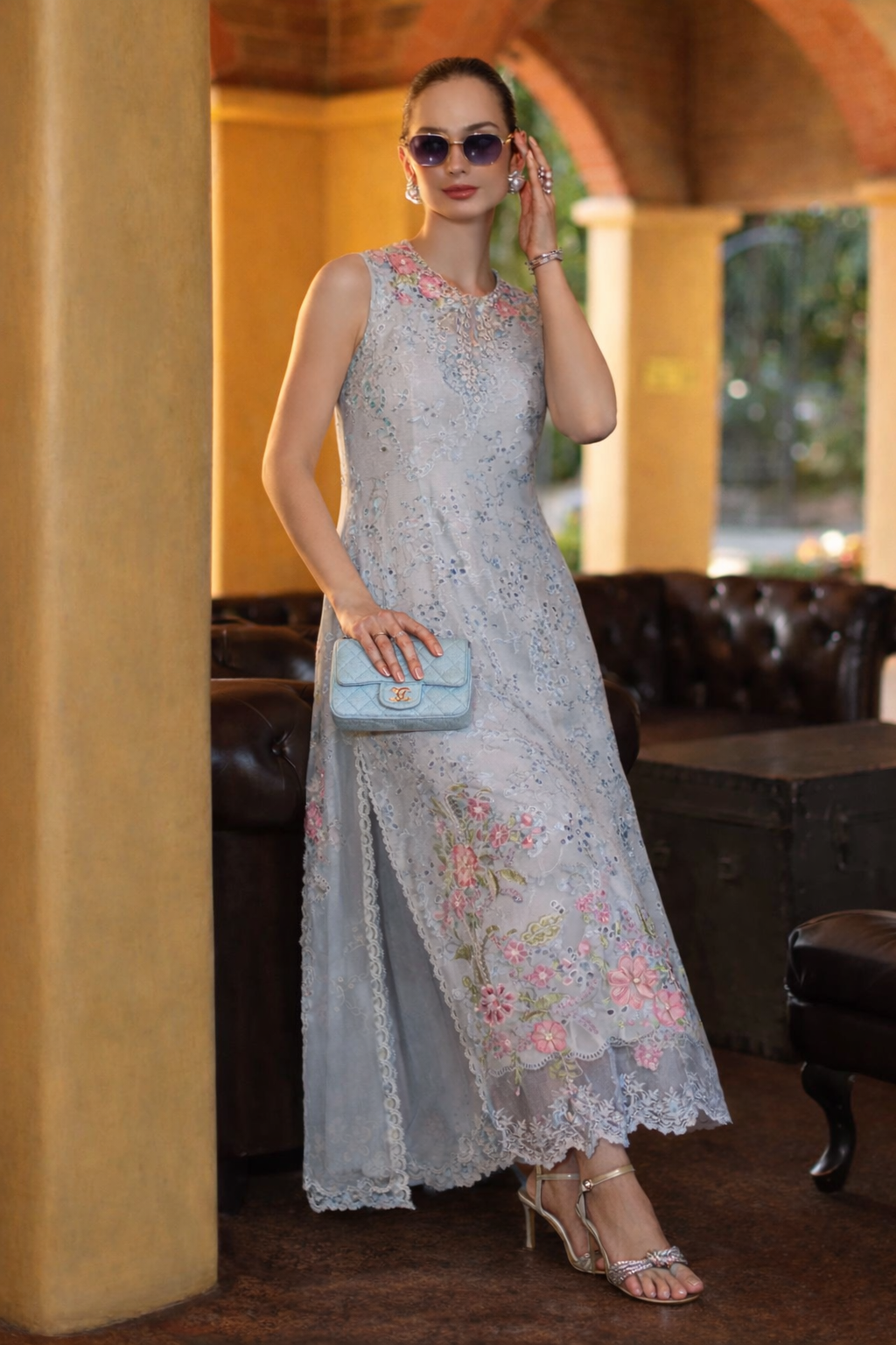 Luxury Eid Schiffli Laserkari Lawn – D10 - B - Roselle