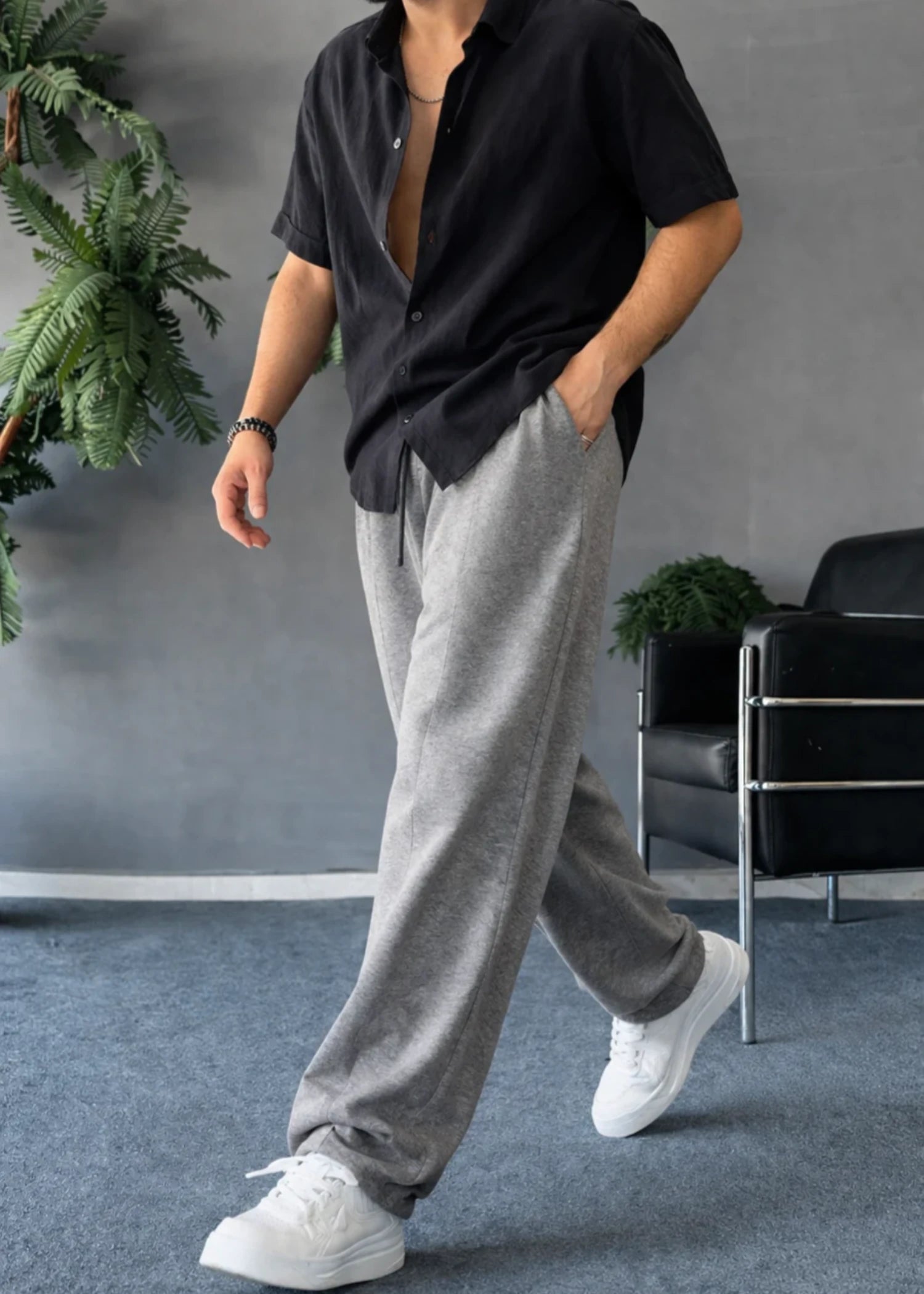 terry Trousers in Ash grey by Ecowears.Pk