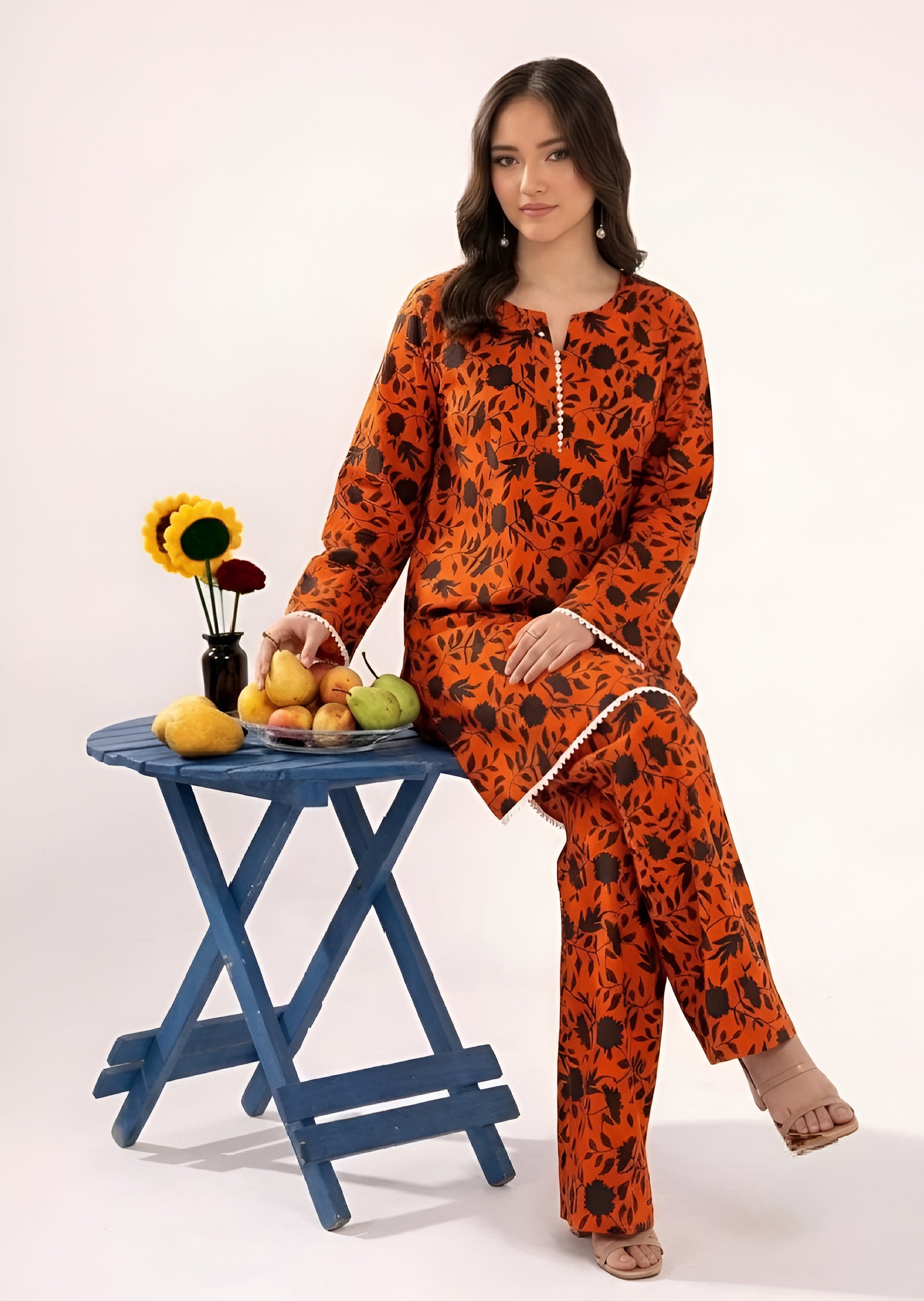 linen Co Ord Sets in Coral red
