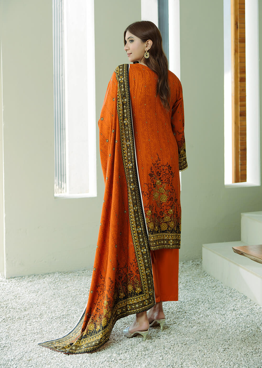 linen Unstitched in Orange