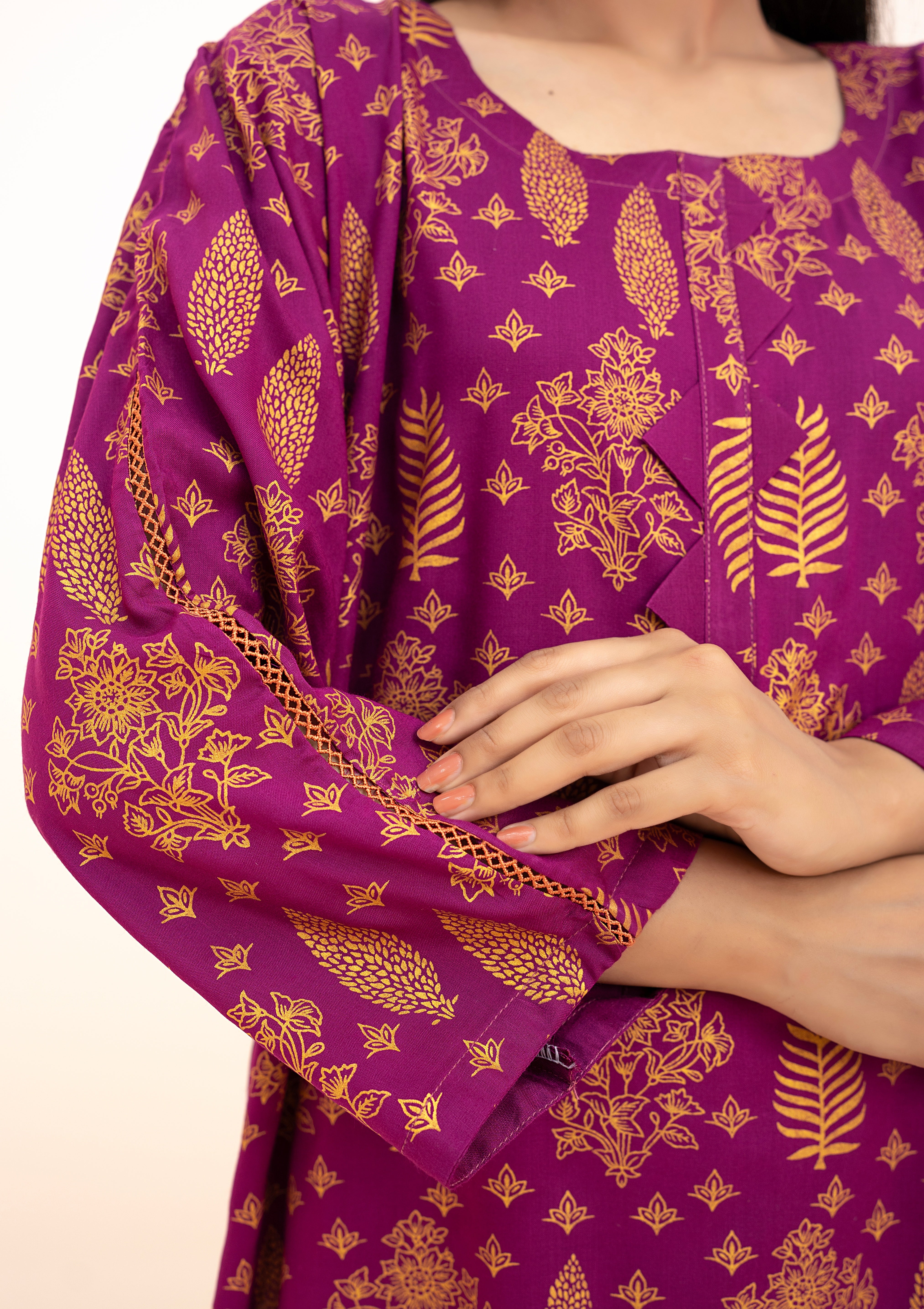 arabic lawn Co Ord Sets in Purple
