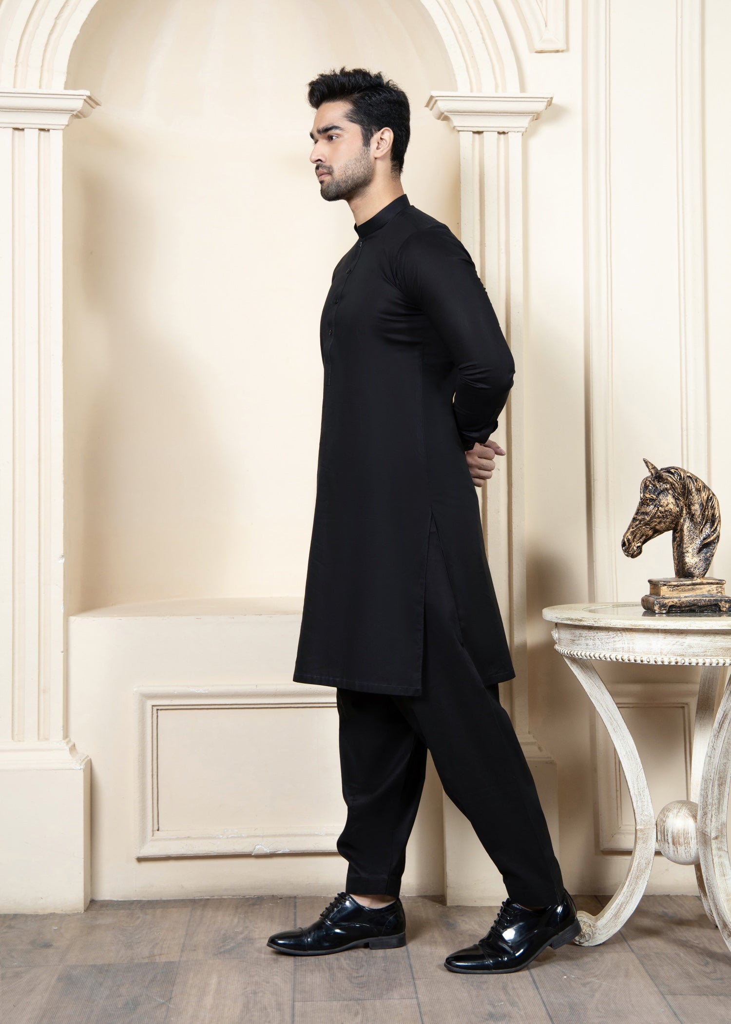 cotton Shalwar Kameez in Black