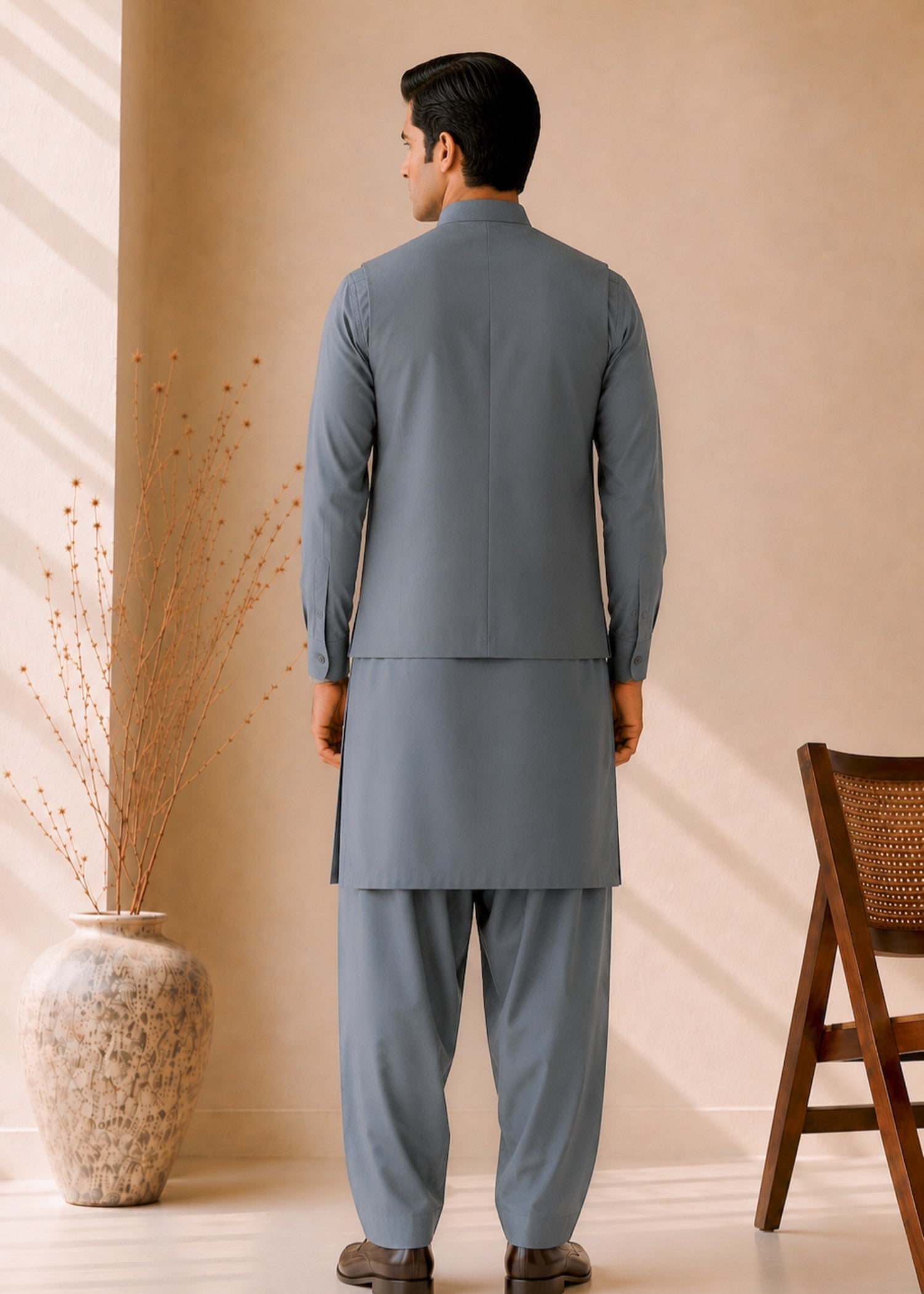 suiting Waistcoat in Frost blue