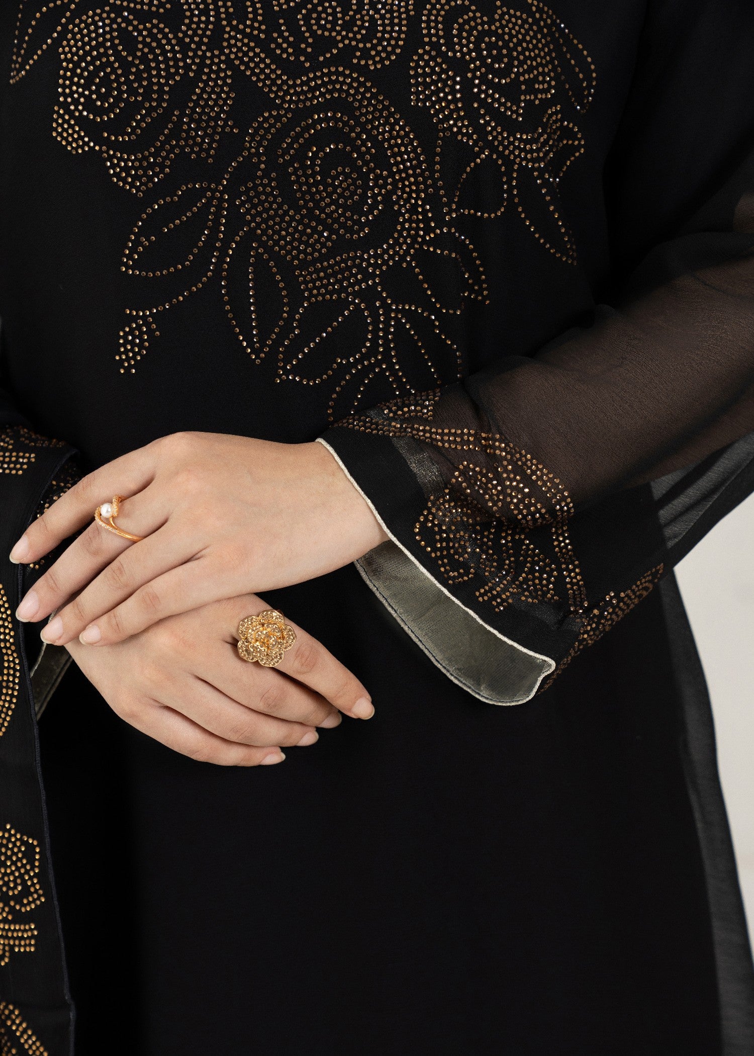 chiffon Kurta Set in Jet black