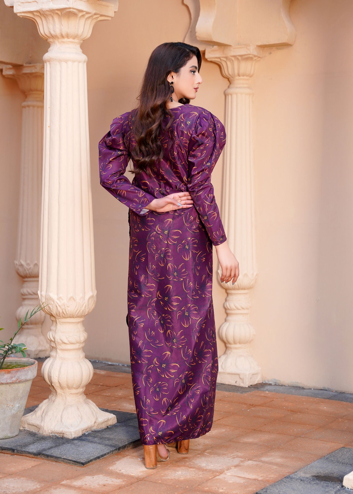 crepe Maxi in Burgundy