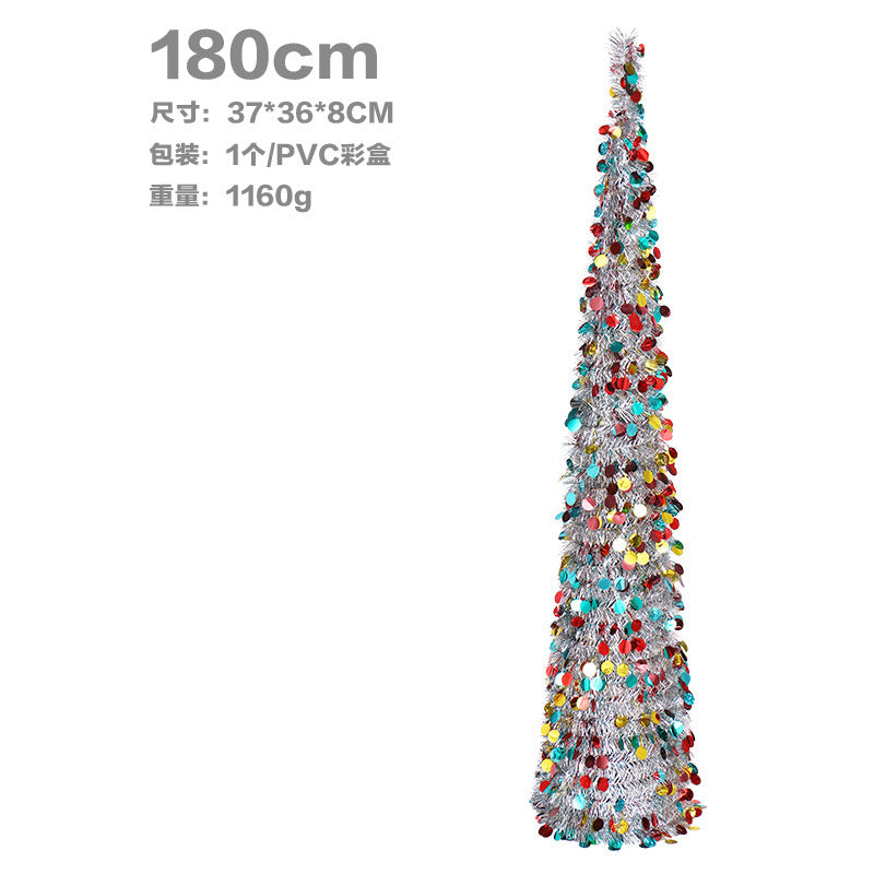 Christmas Colorful Retractable Folding Christmas Tree Decorative Ornaments