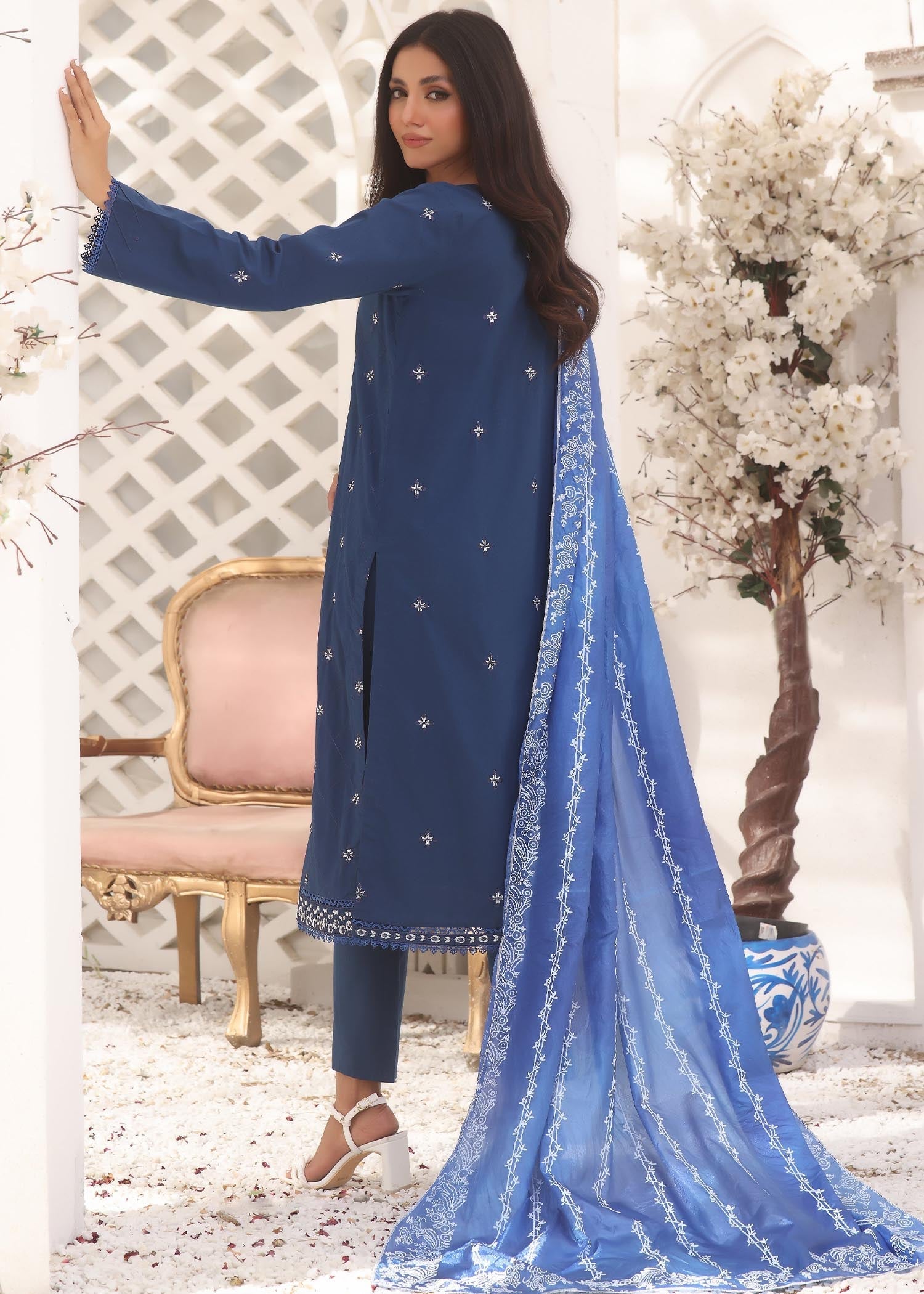 cotton Kurta Set in Blue