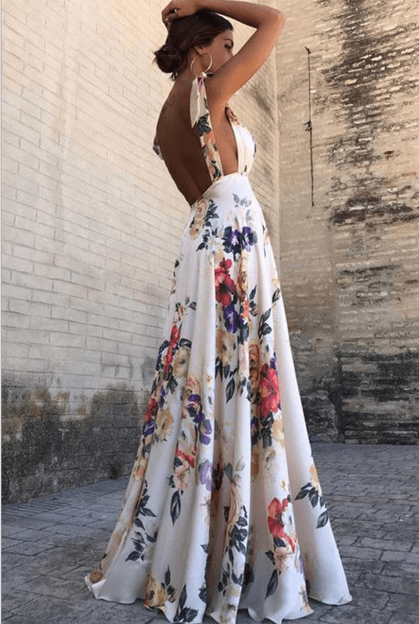 Flower sleek sleeveless sling dress