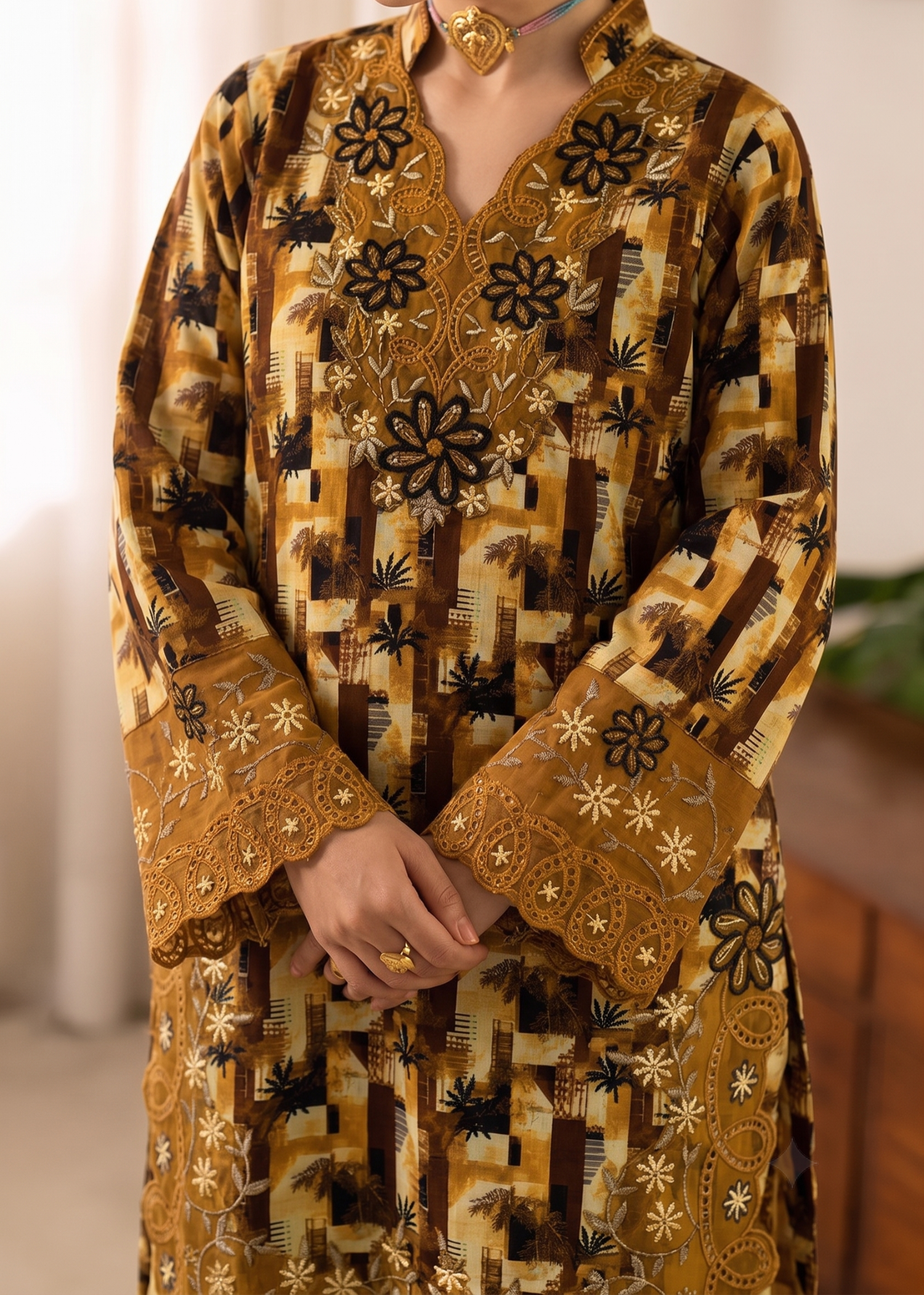poly grip silk Co Ord Sets in Golden brown