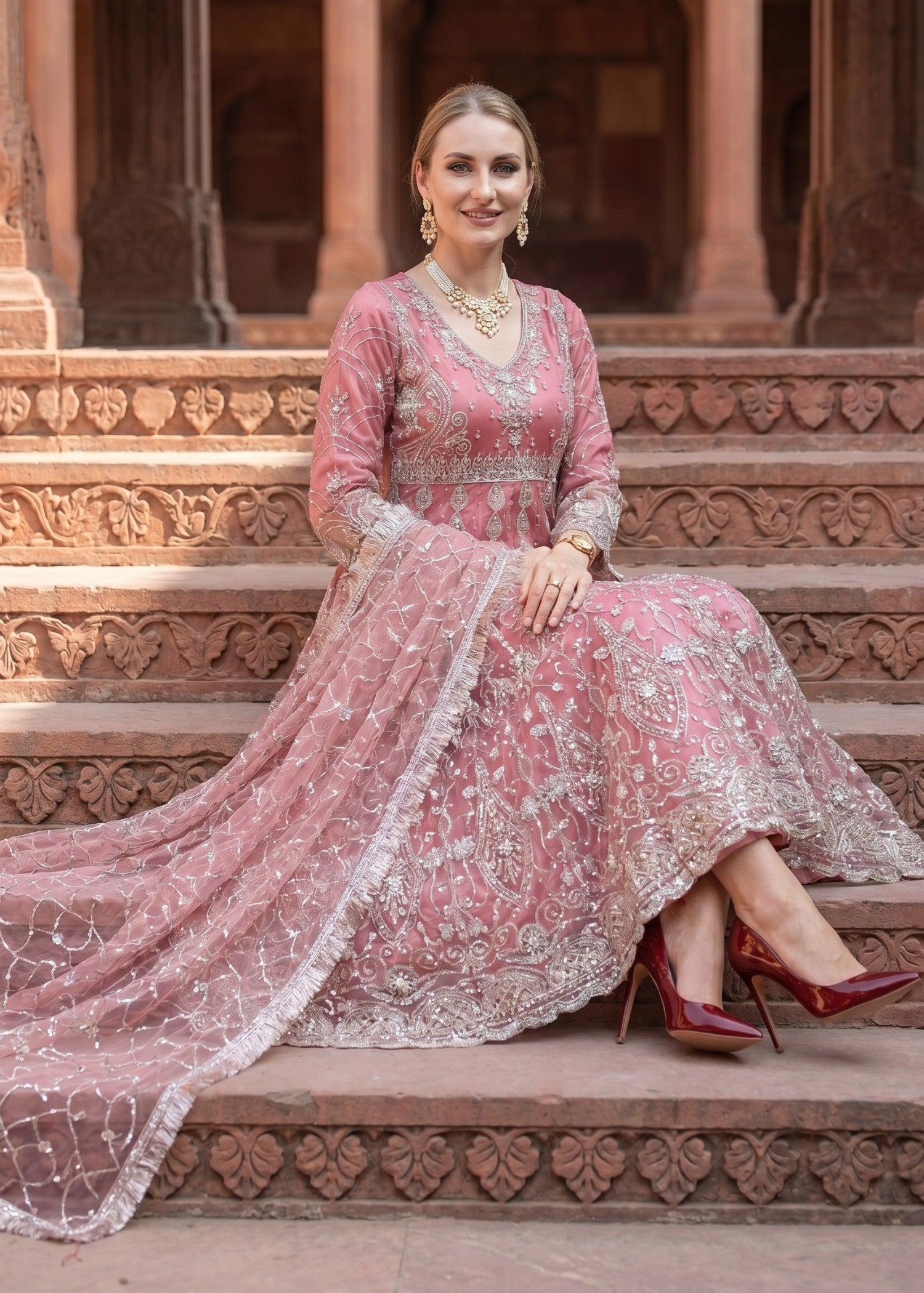 net Maxi in Petal pink