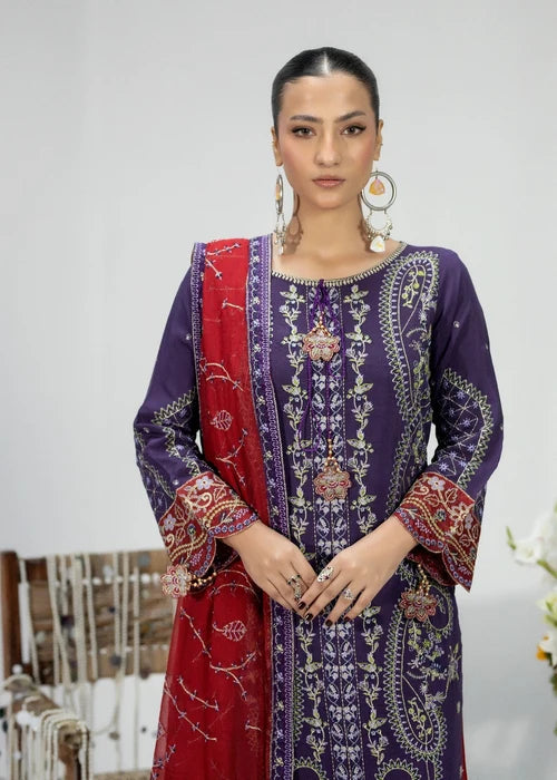 silk Kurta Set in Grape