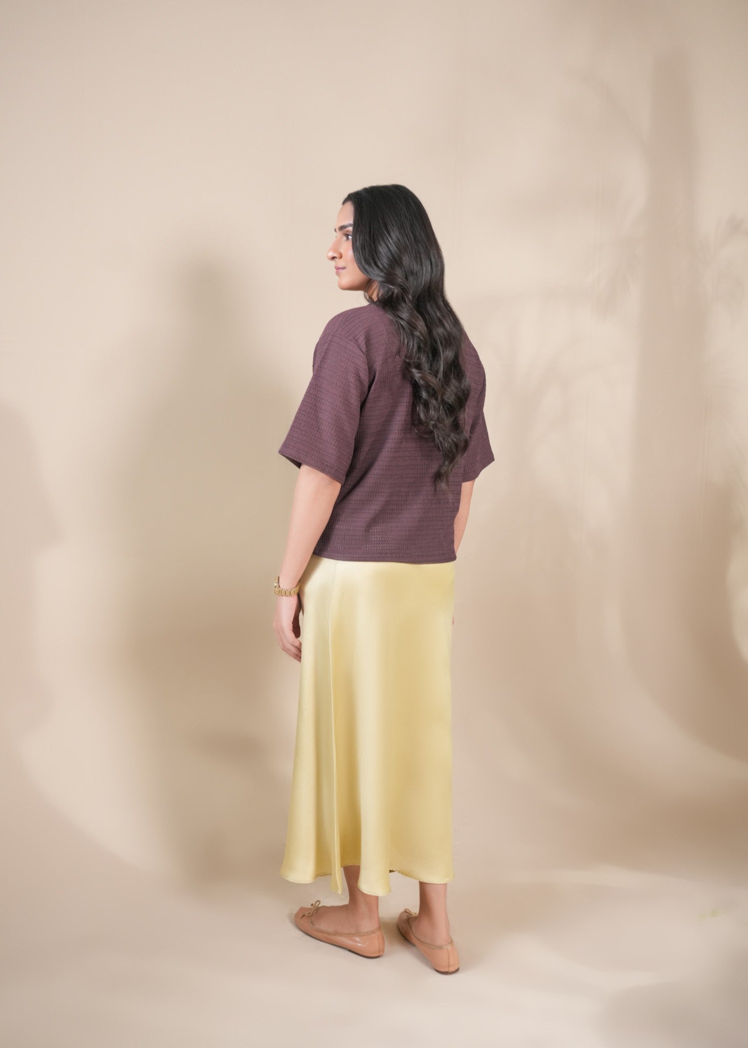 jersey knit Top in Plum