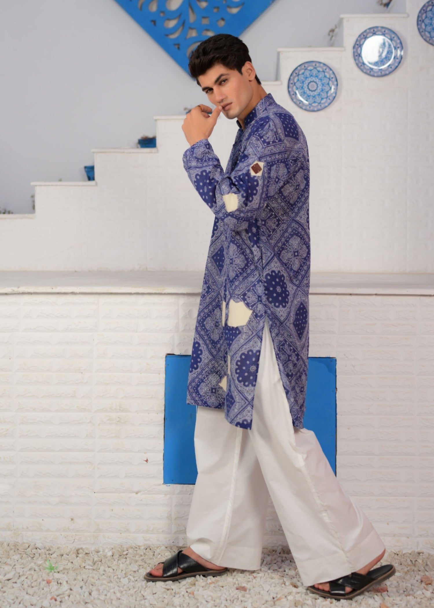 cotton Kurta in Cobalt blue