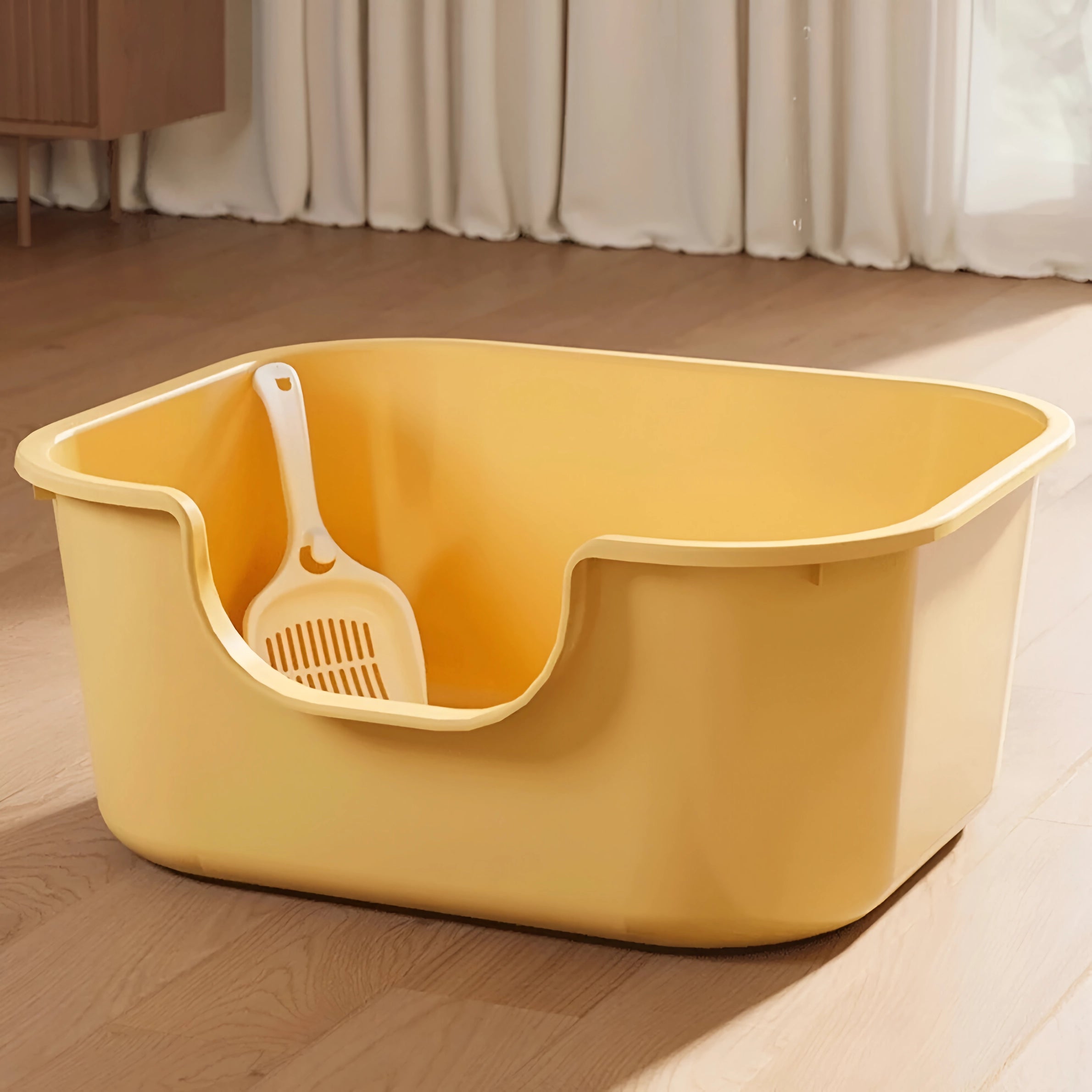 Leak Proof Cat Litter Basin – Giant Style Anti-Splash Open Cat Litter Box for Training and Toilet Use