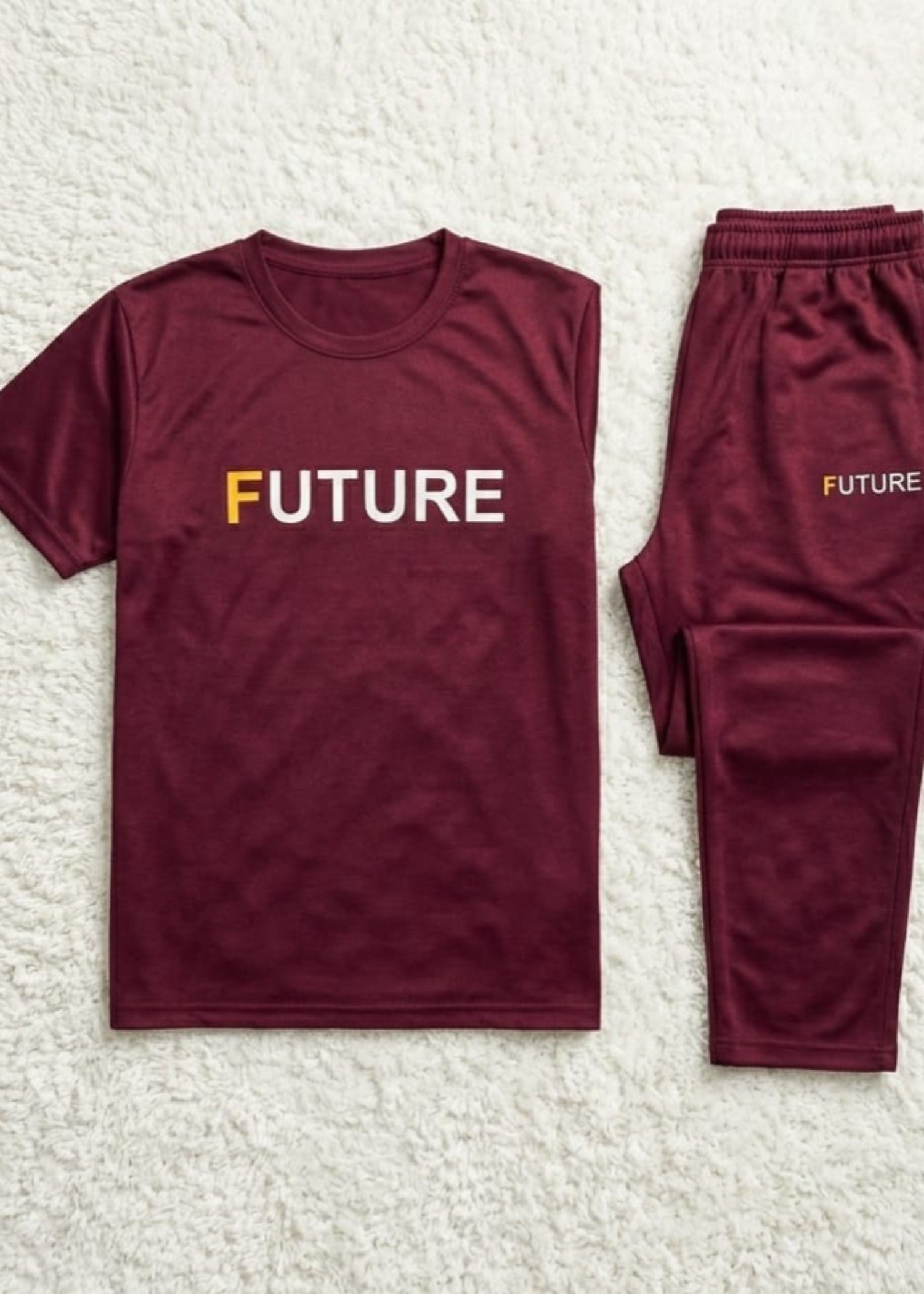 jersey knit Tracksuit in Maroon