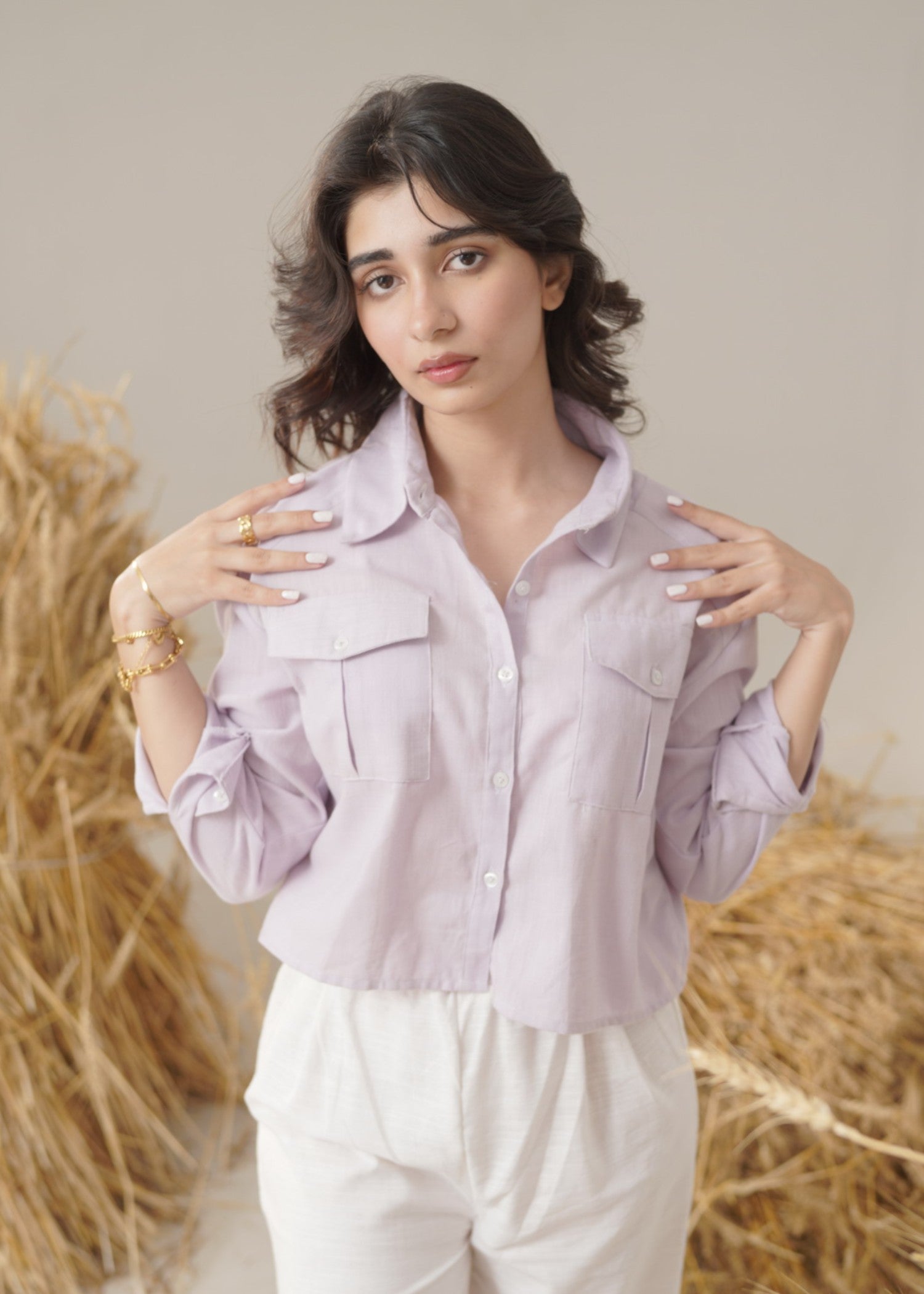 linen Top in Lavender