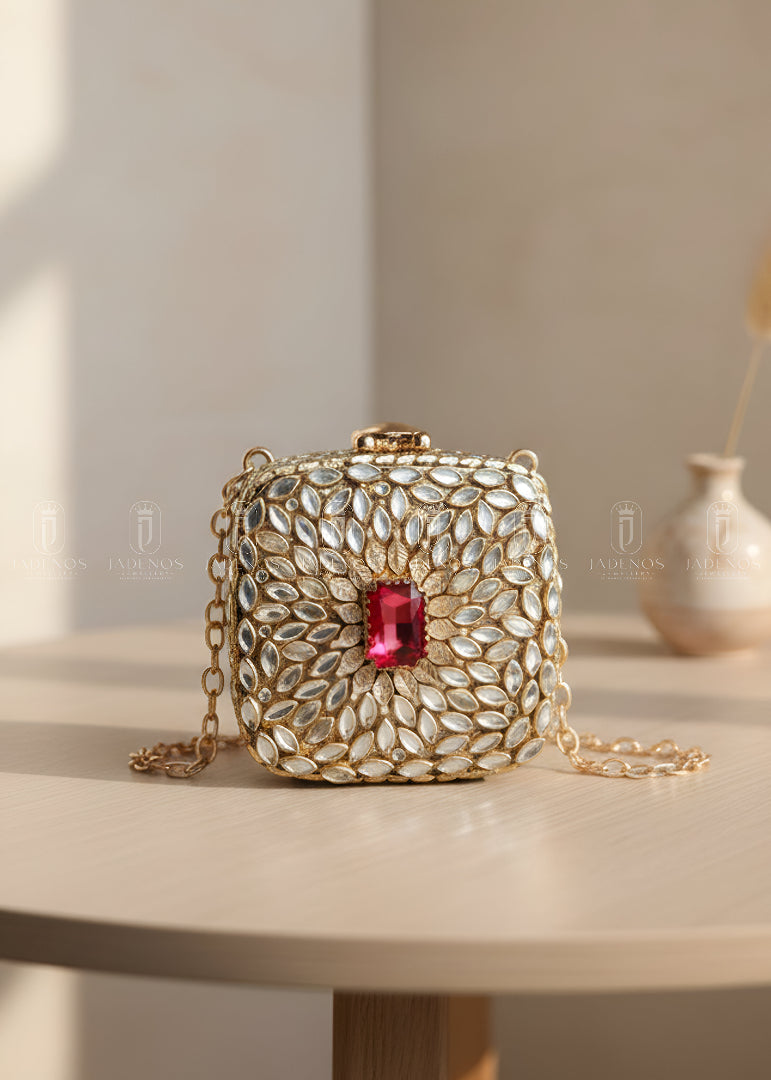 Clutch in Gold Color by - Trendy Women Clutch QEG5369