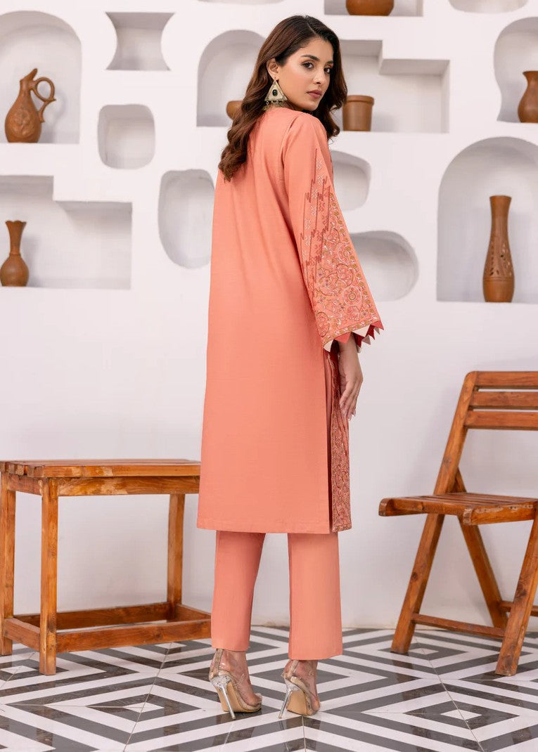 poplin Kurta Set in Peach pink