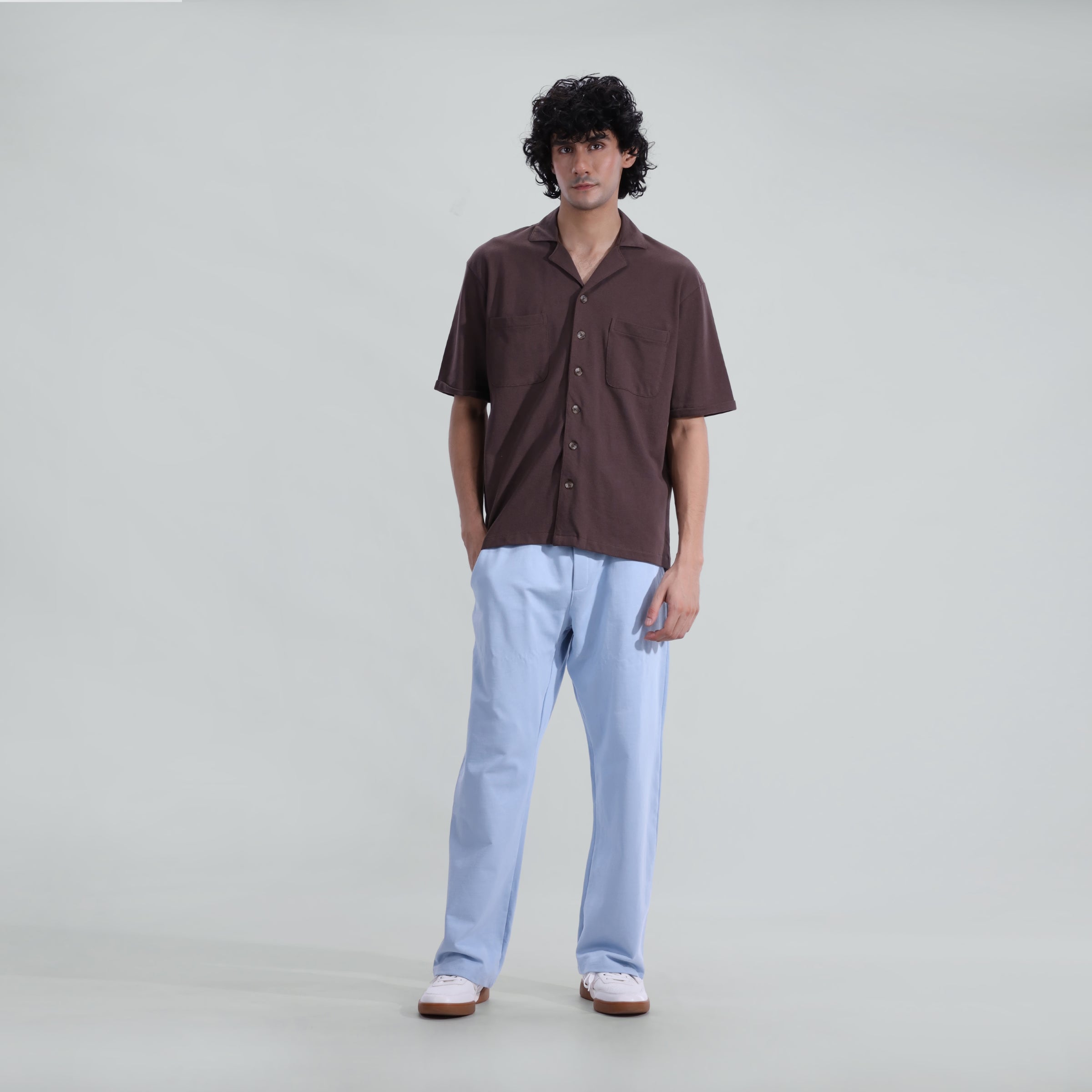 cotton Casual Shirt in Brown