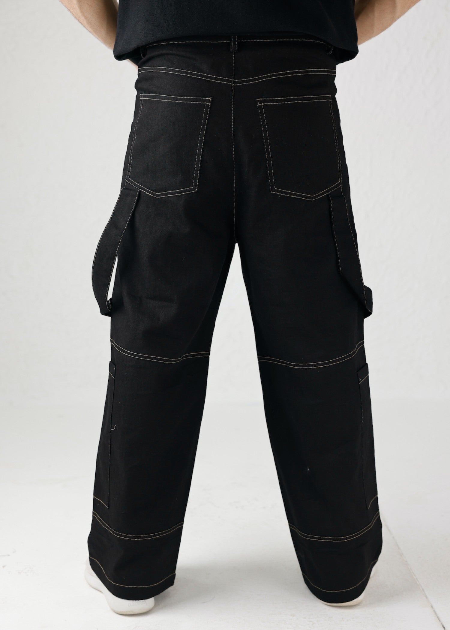 twill cotton Trousers in Black by Decuir