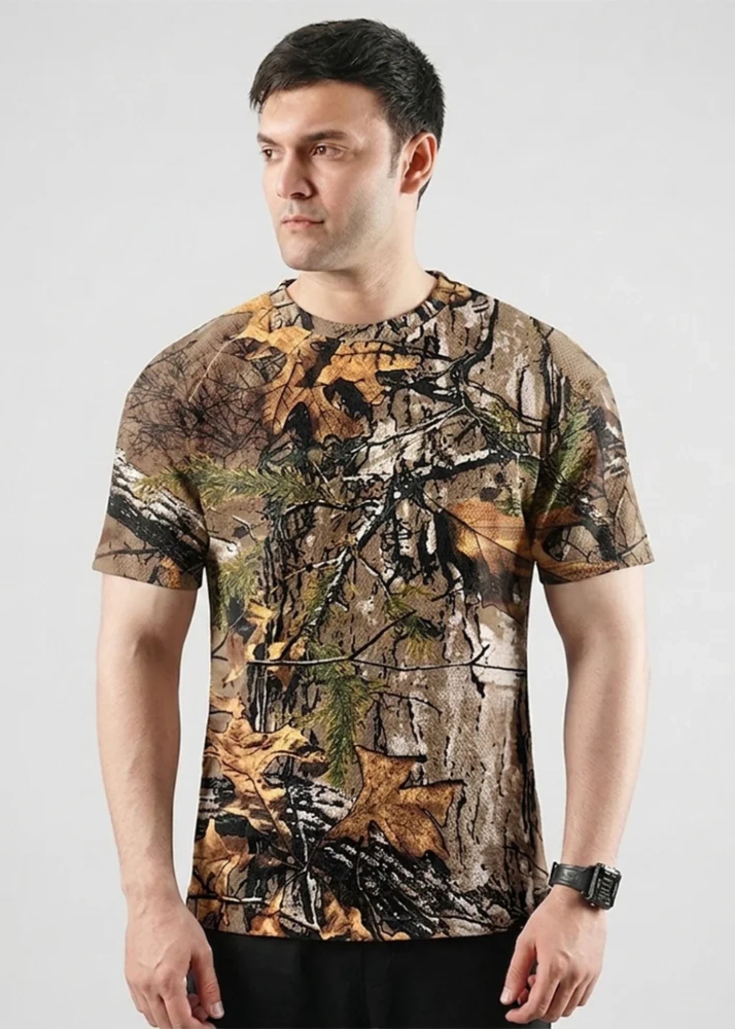 cotton T Shirt in Forest green