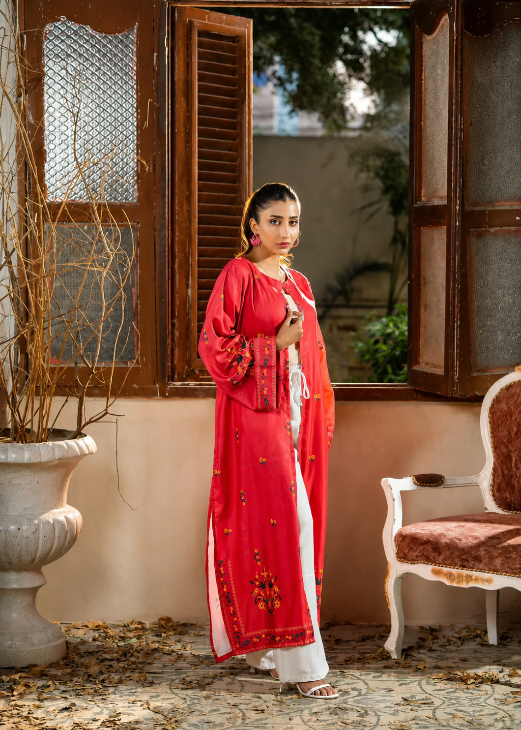 cambric Gown in Red