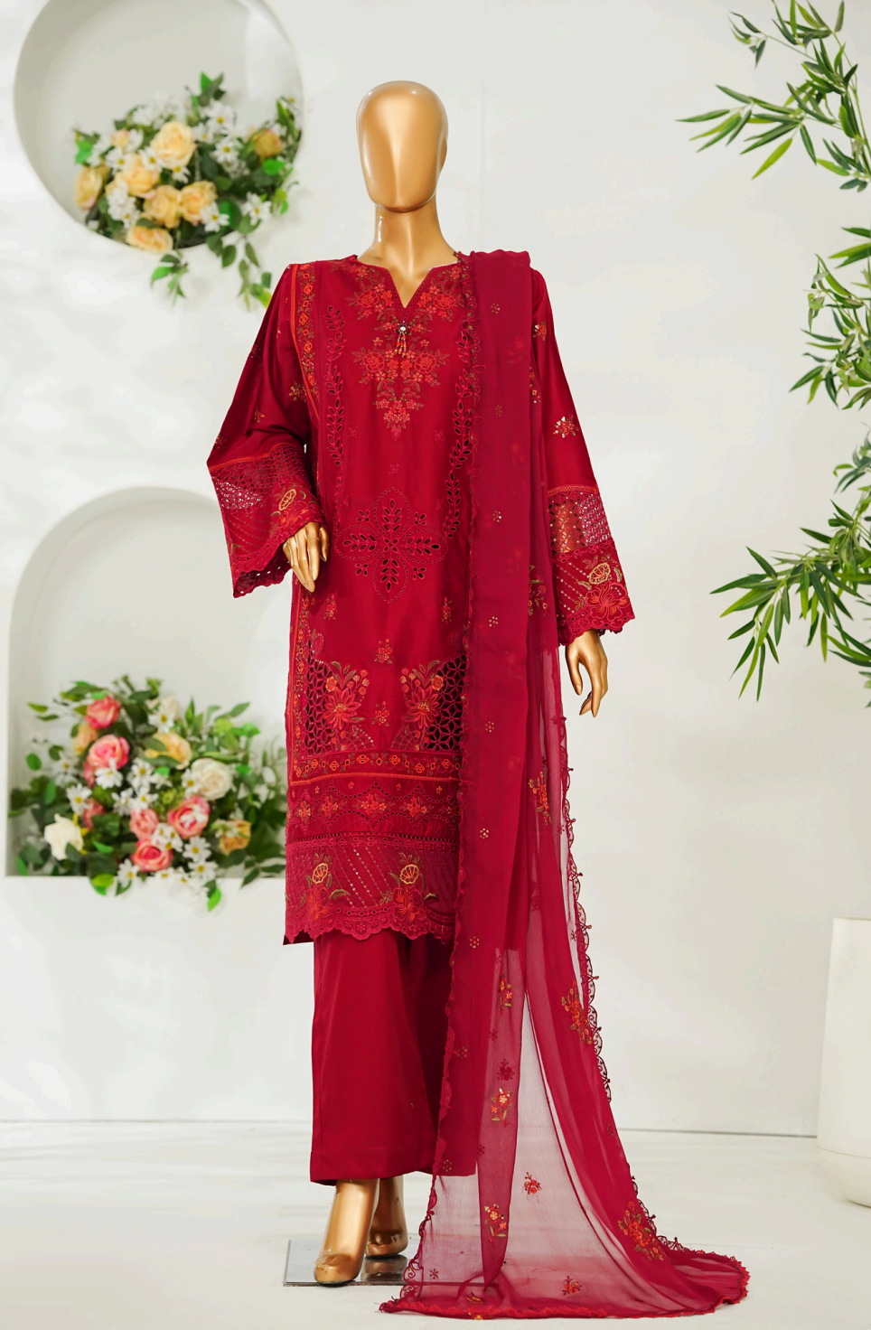 Stitched Luxury Lawn D- 2