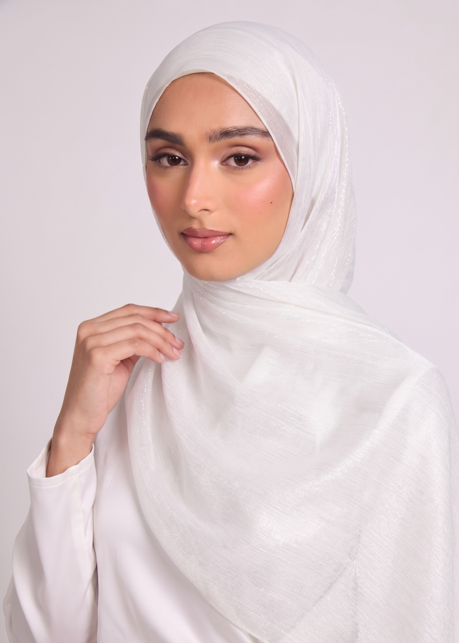 lurex organza Hijab in White
