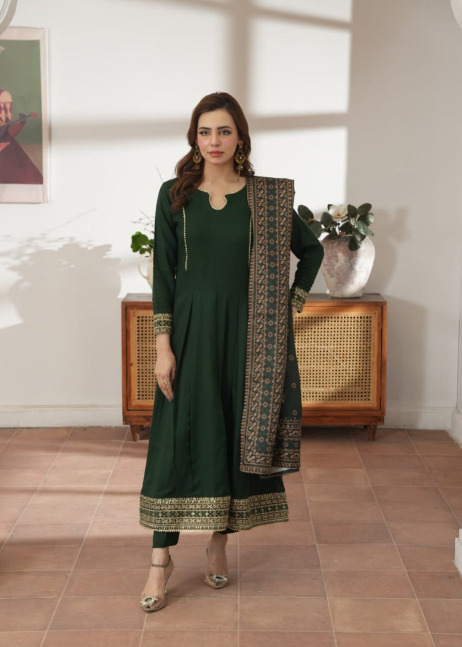 dhanak Maxi in Dark green