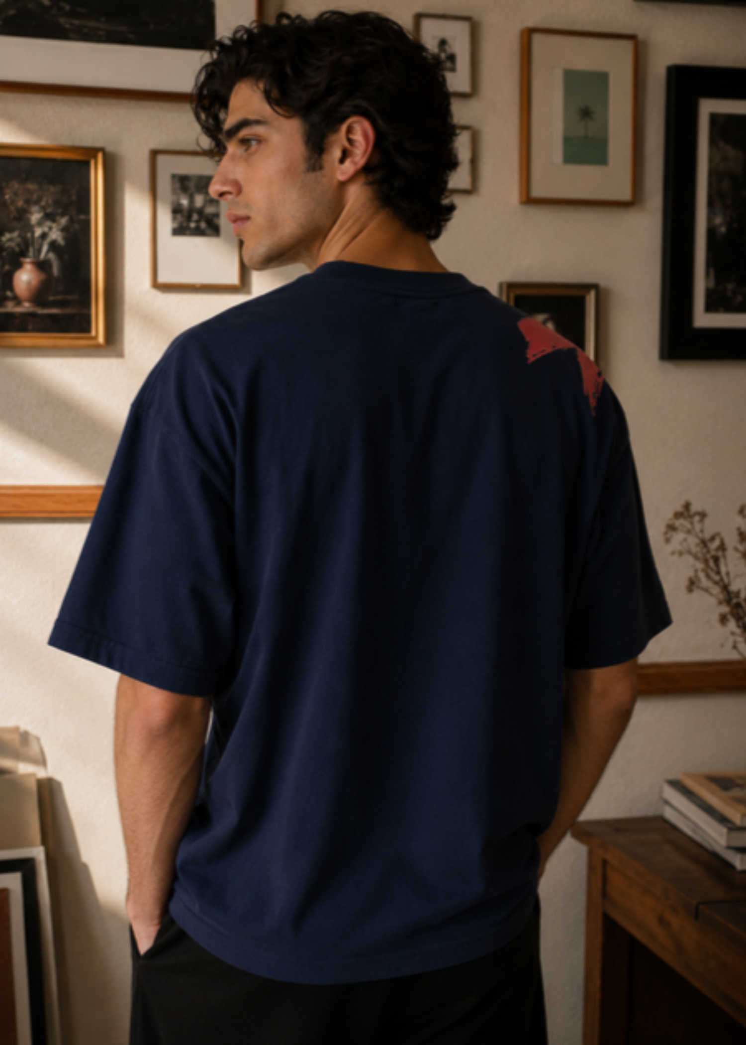 polycotton T Shirt in Dark blue