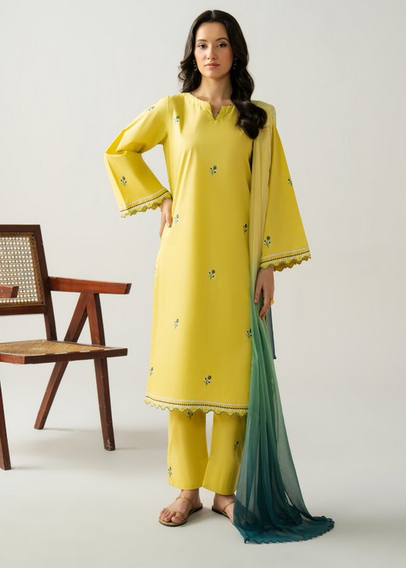 lawn Kurta Set in Straw