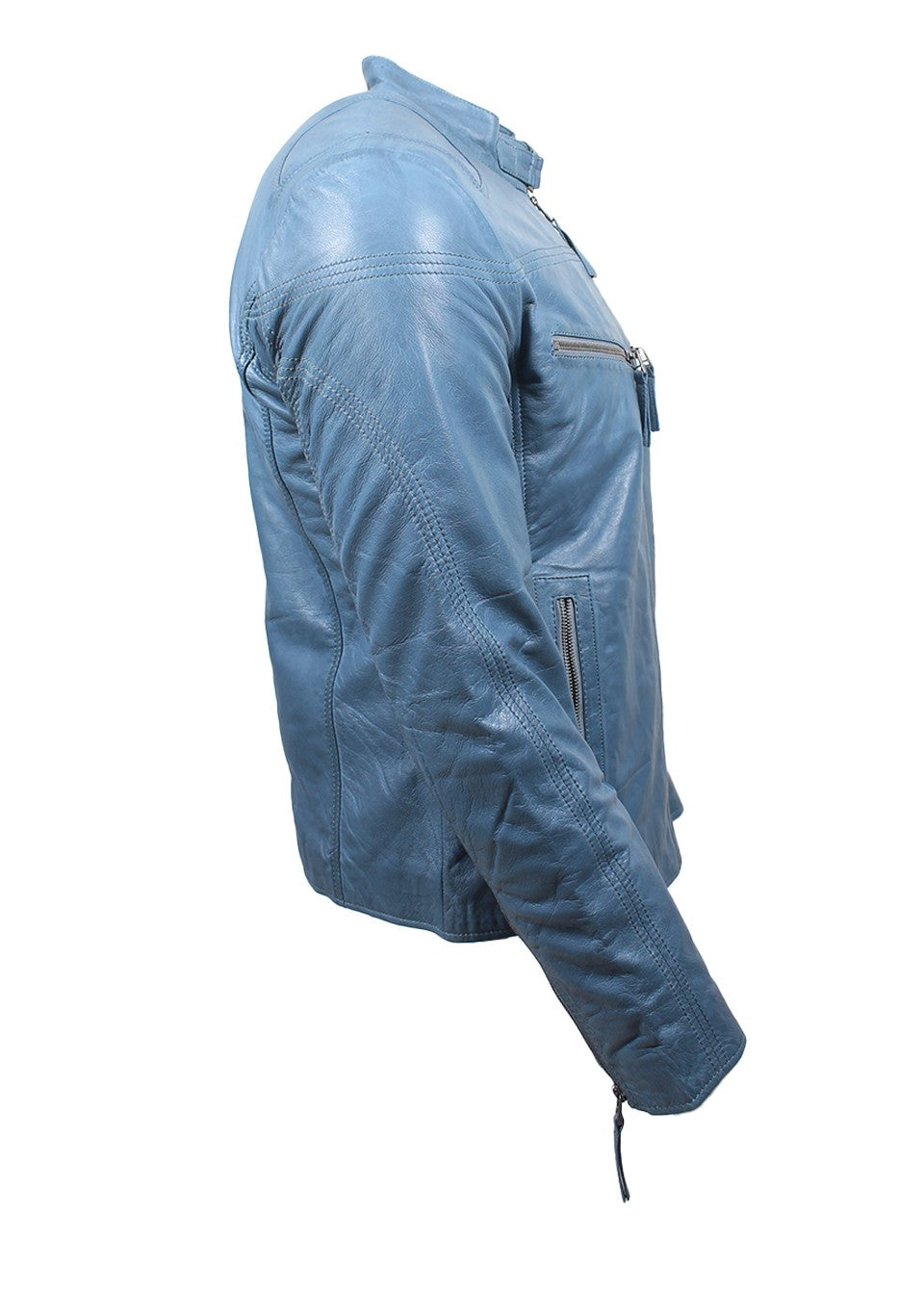leather Jacket in Light blue by Heeli London