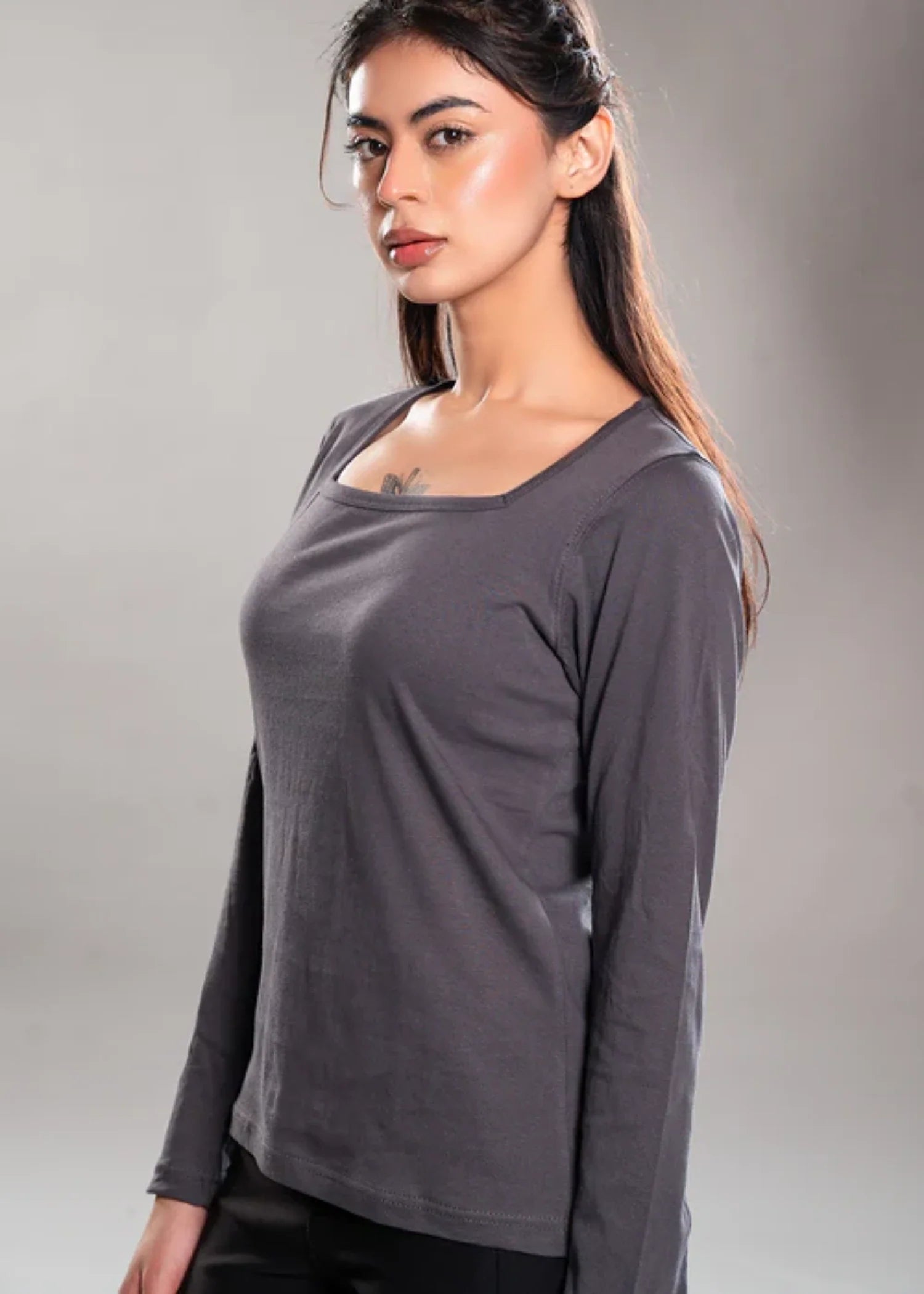 cotton T Shirt in Steel teal