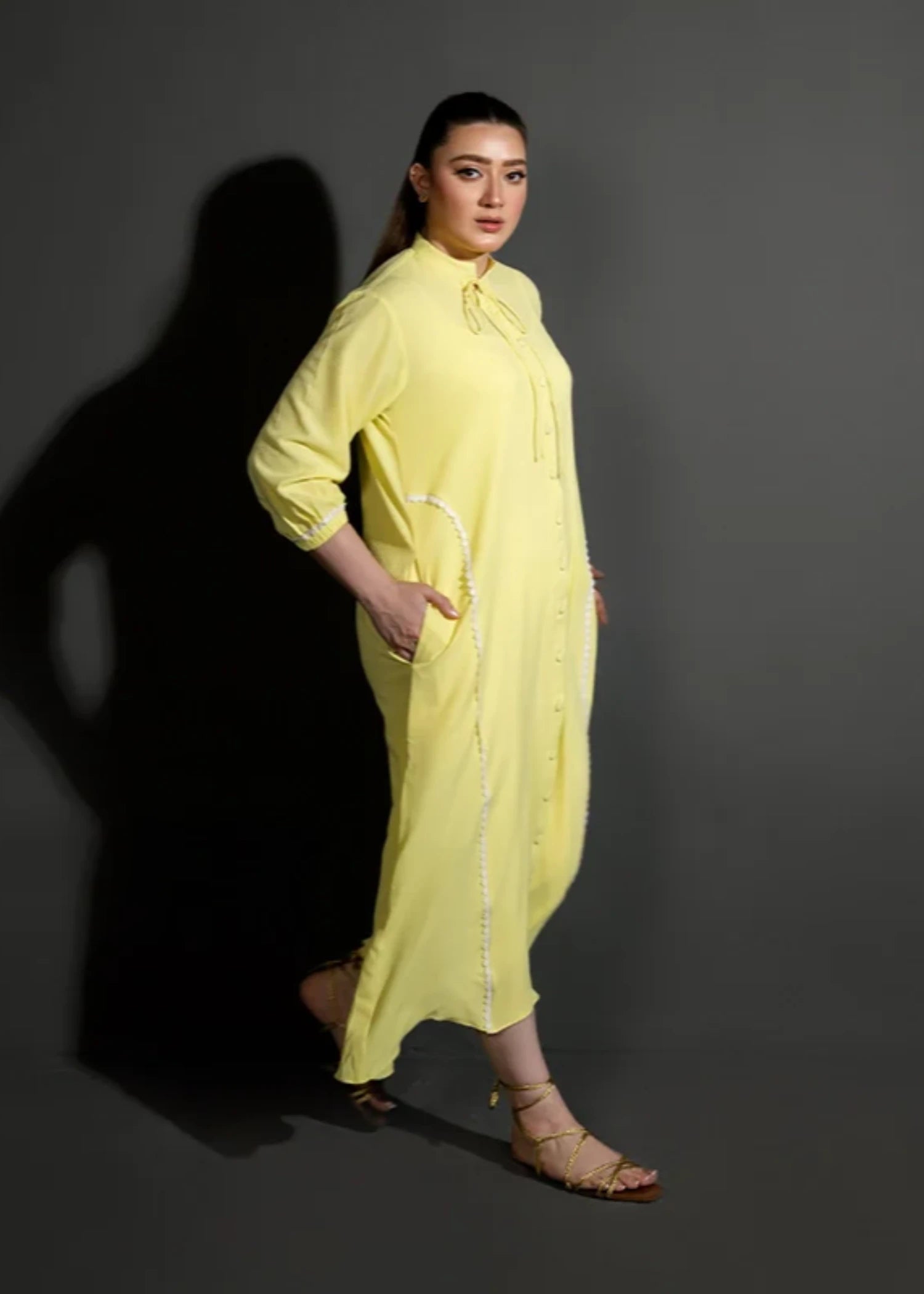 crepe Maxi in Yellow