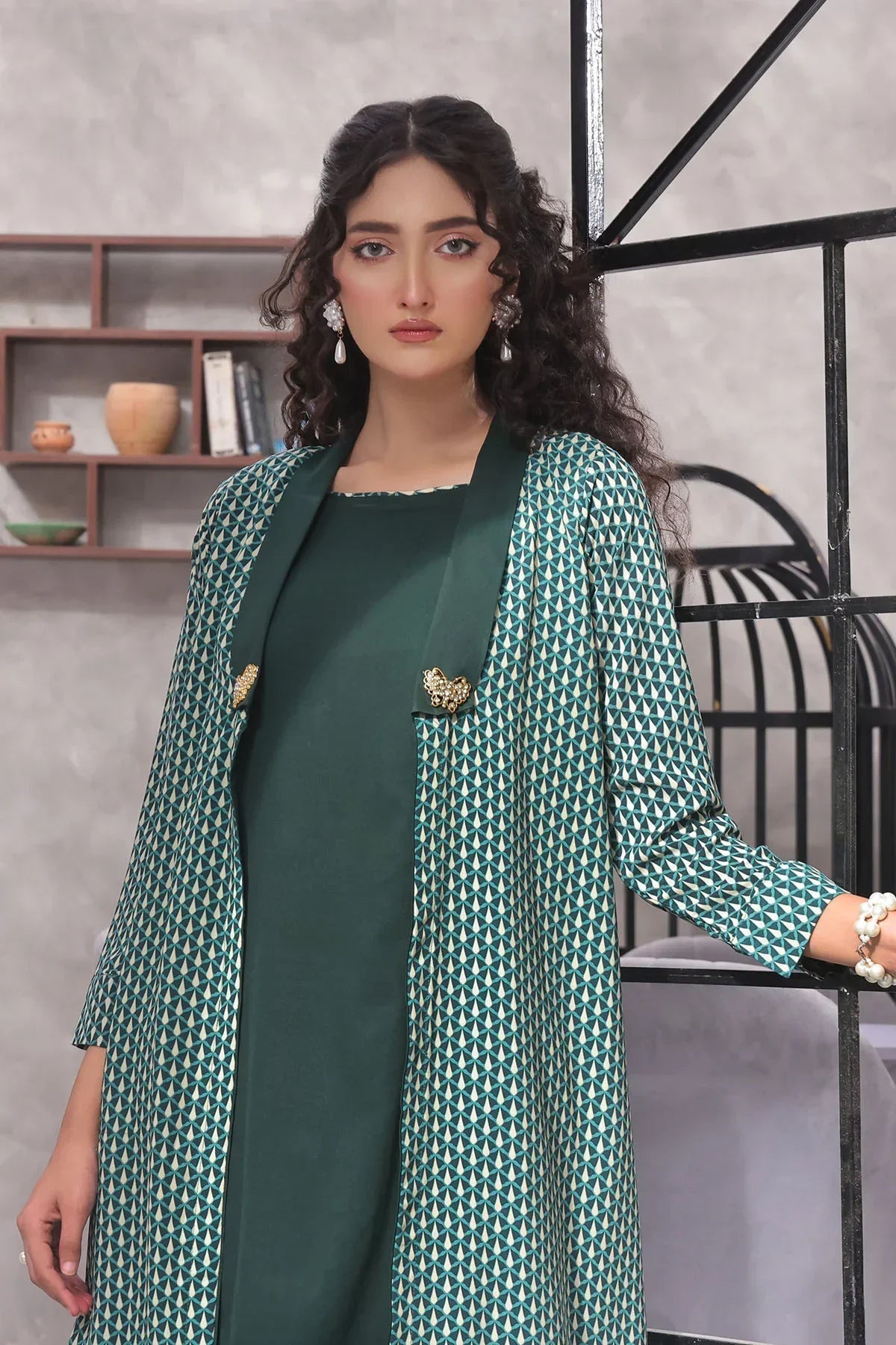 georgette Gown in Green