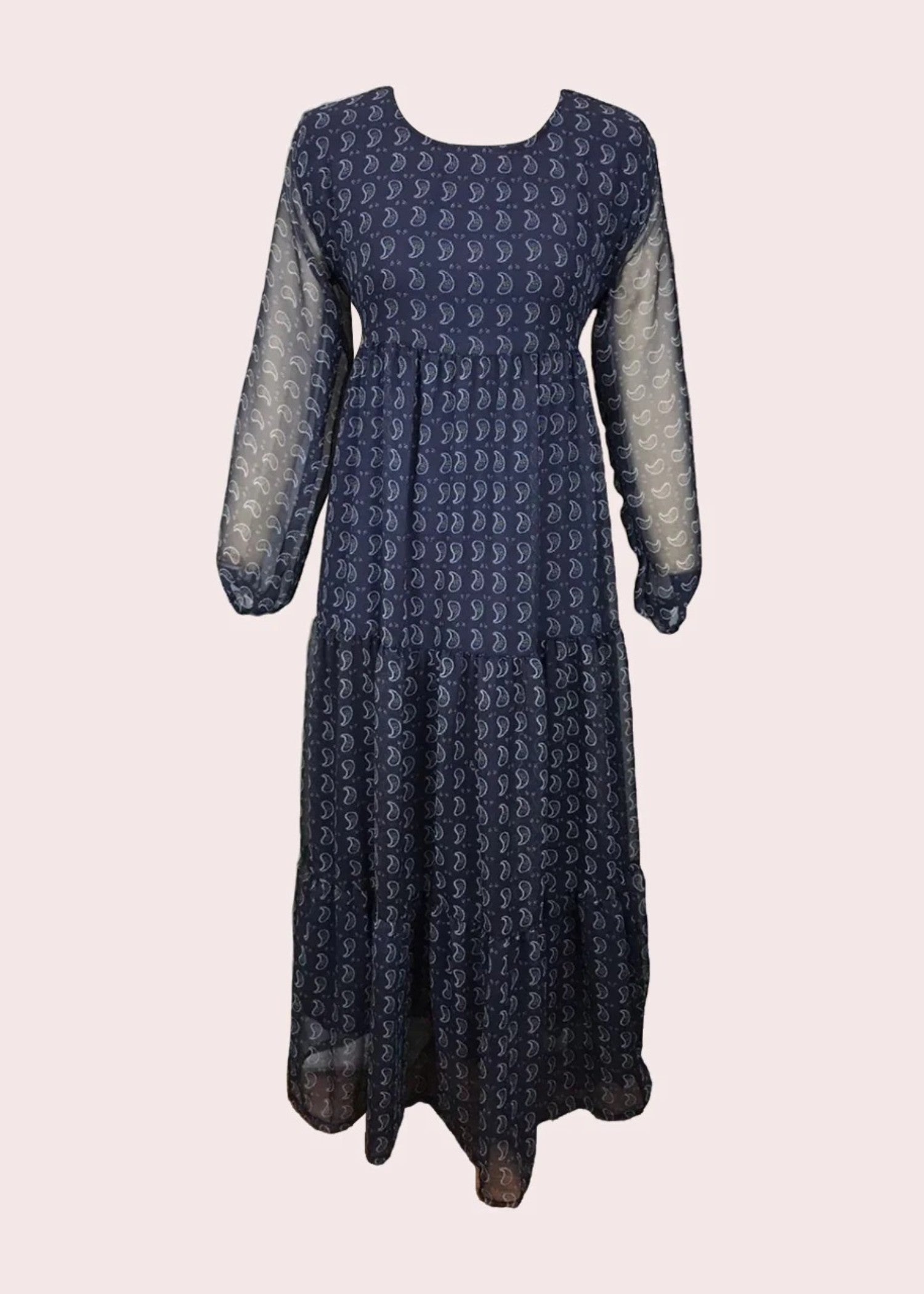 crepe georgette Dress in Midnight blue