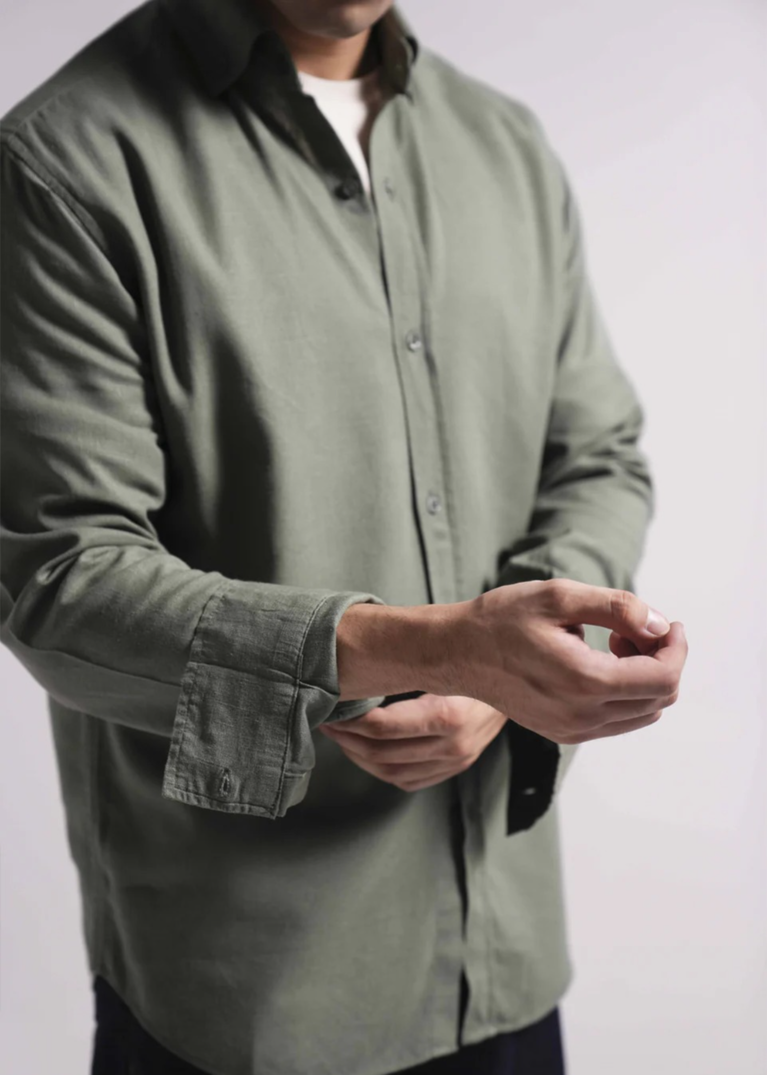 cotton Casual Shirt in Sage green
