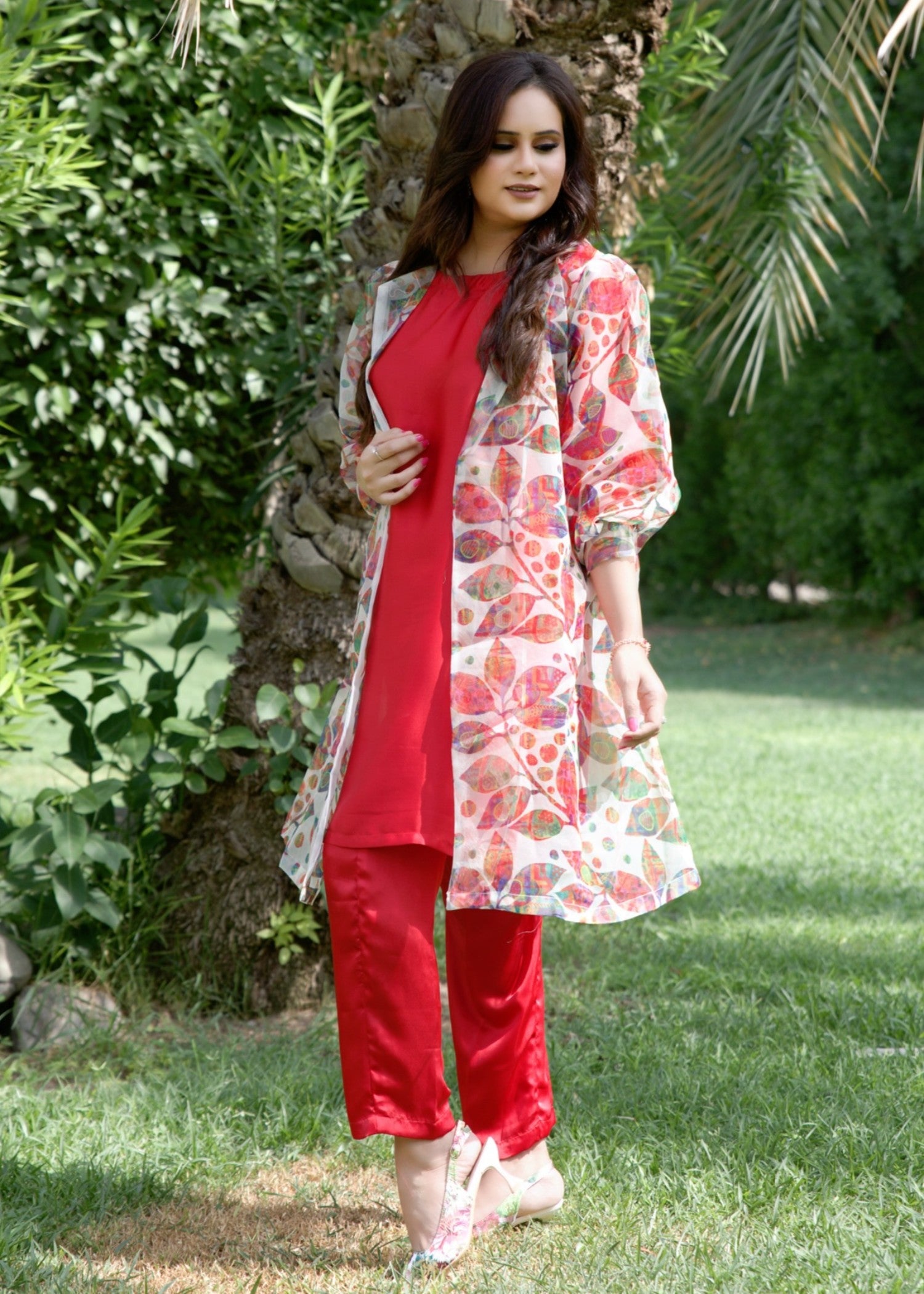 silk Gown in Red