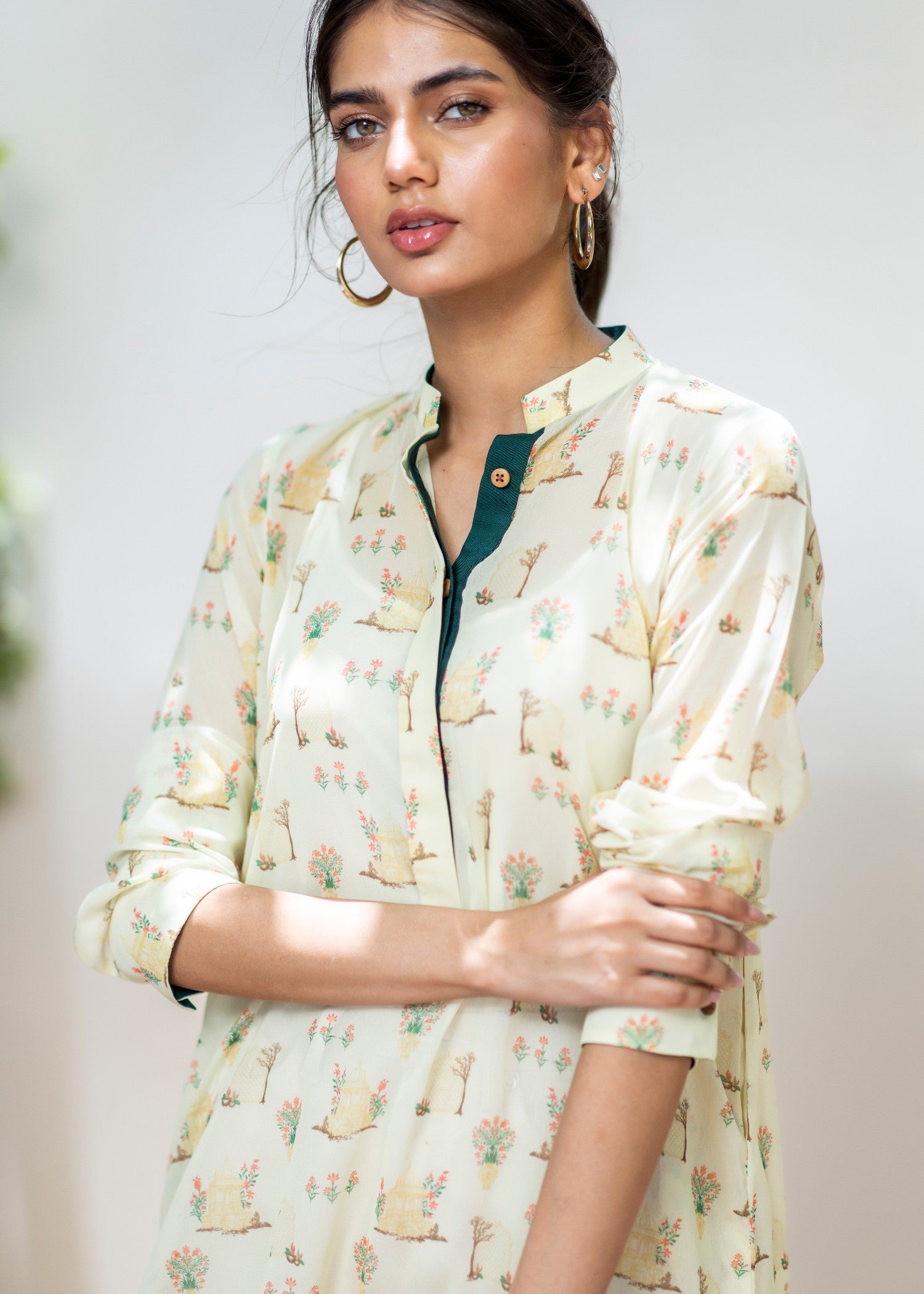 chiffon Kurti in Off-white