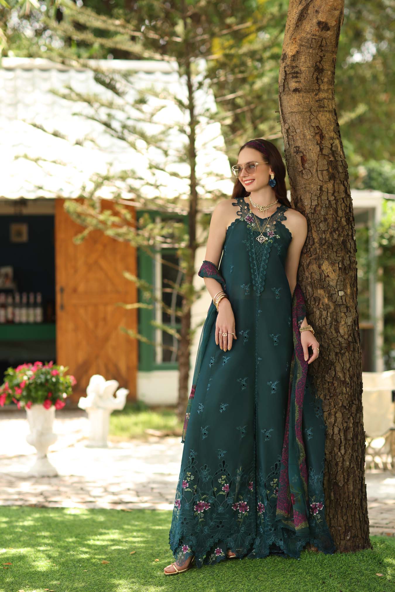 Noor Eid Printskhas Lawn – D6 – Coblat Teal