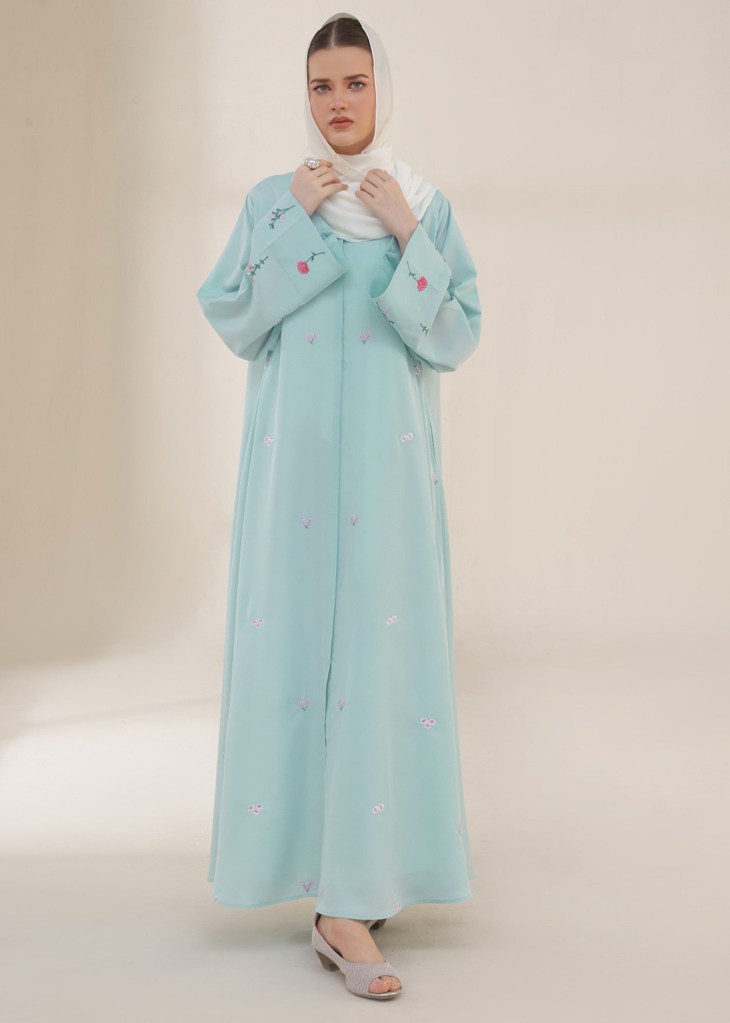 nidha Abaya in Frost blue