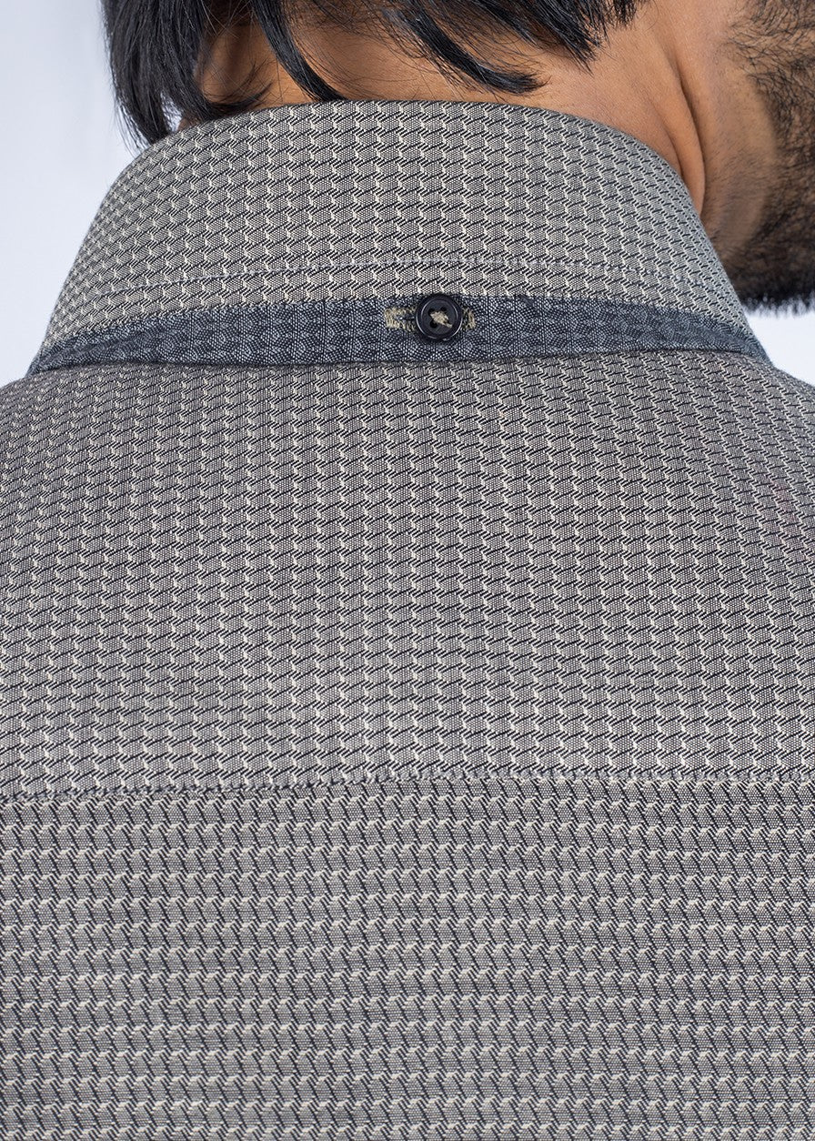 cotton Casual Shirt in Grey