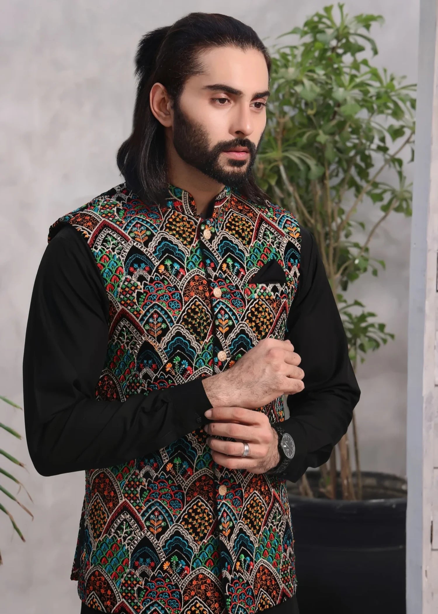 velvet Waistcoat in Multi
