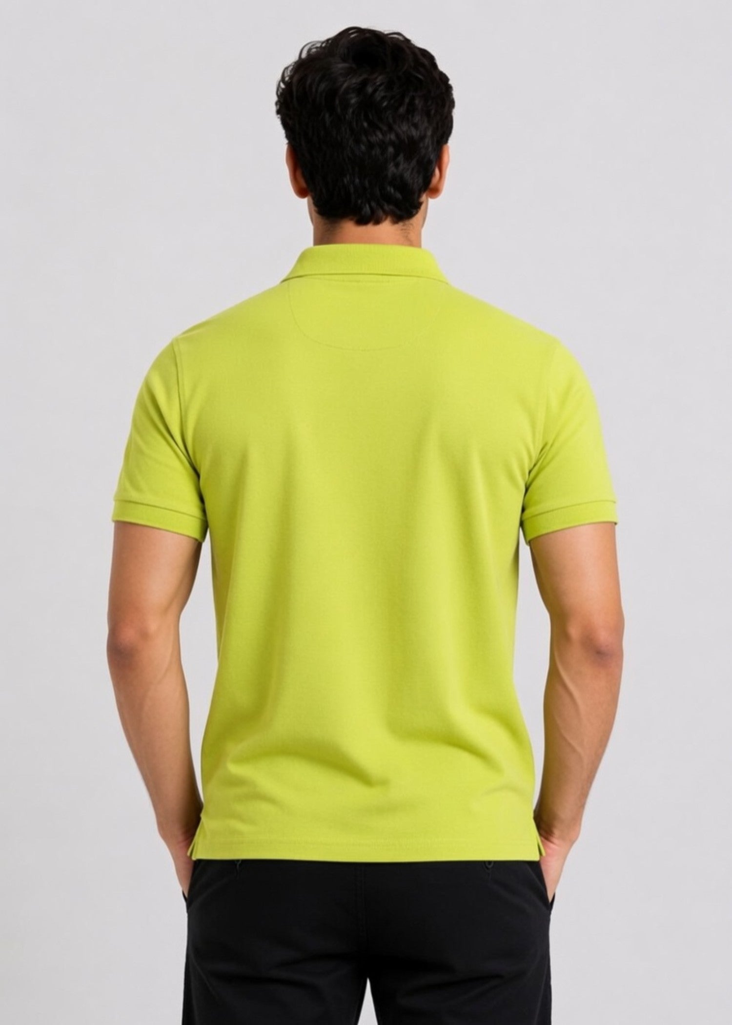 cotton Polo Shirt in Acid yellow