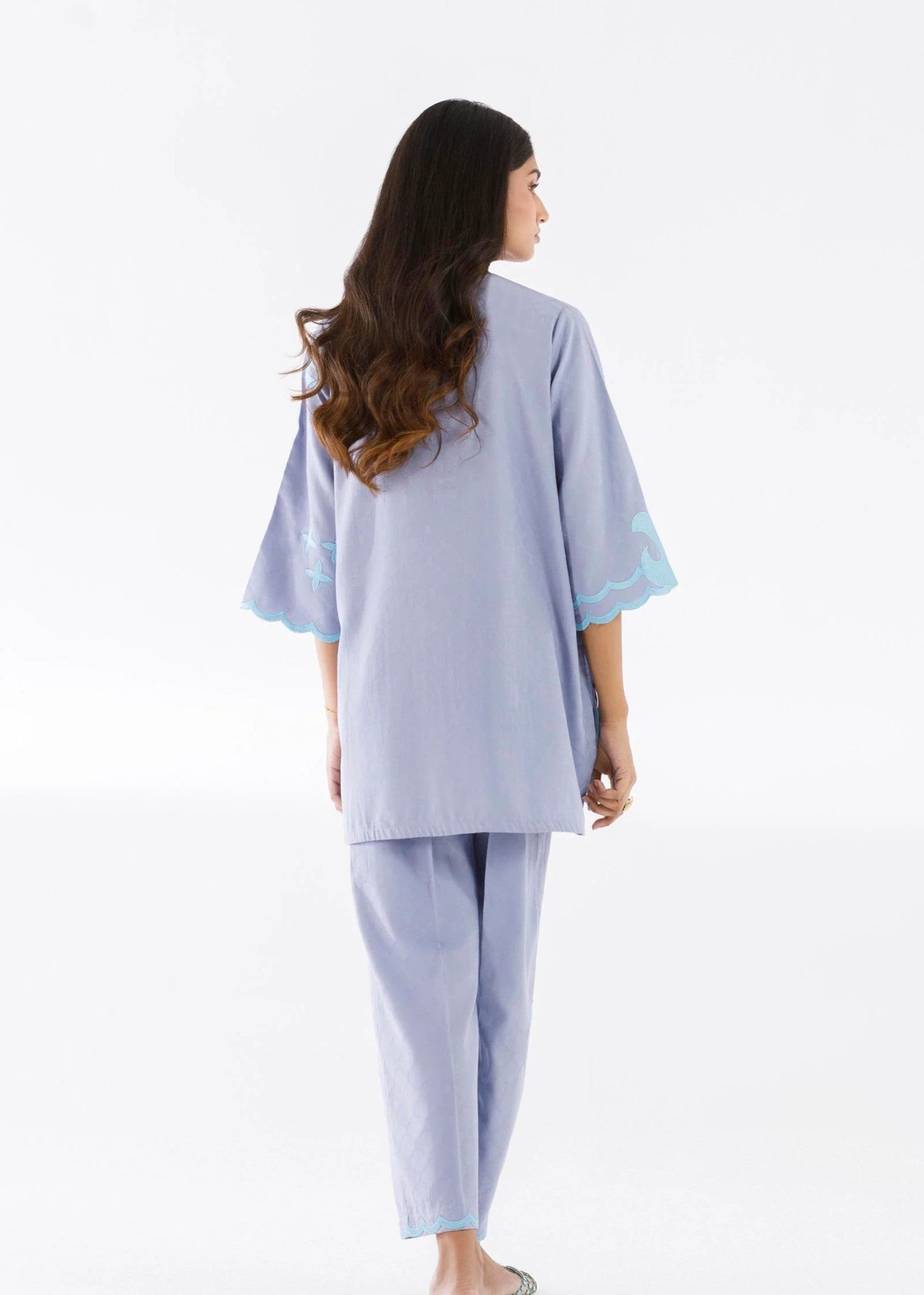 dobby Kurta Set in Sky blue