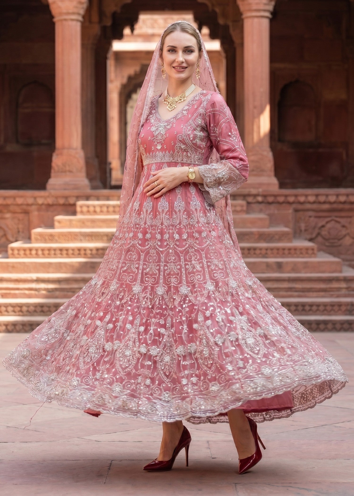net Maxi in Petal pink