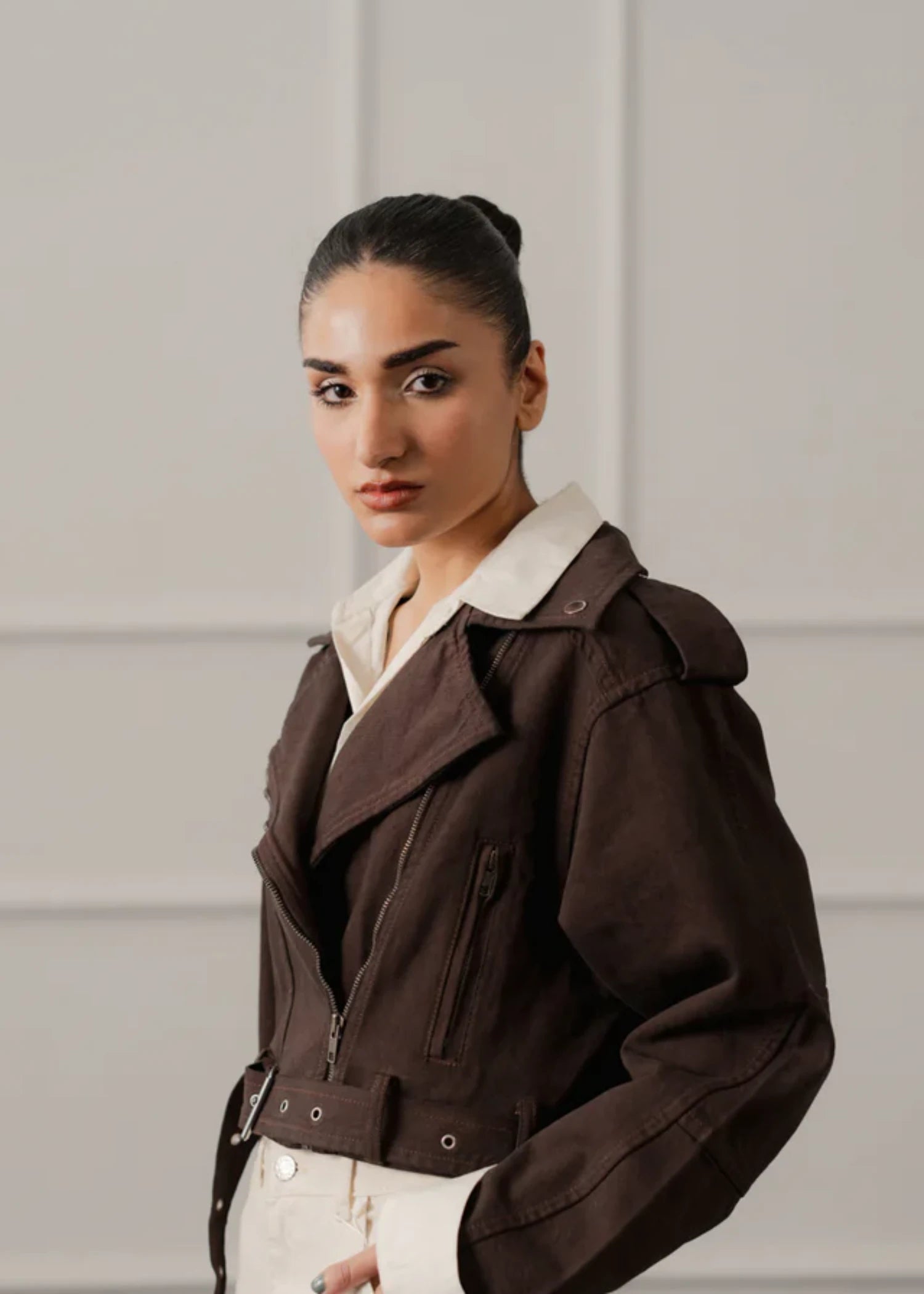 cotton Jacket in Brown