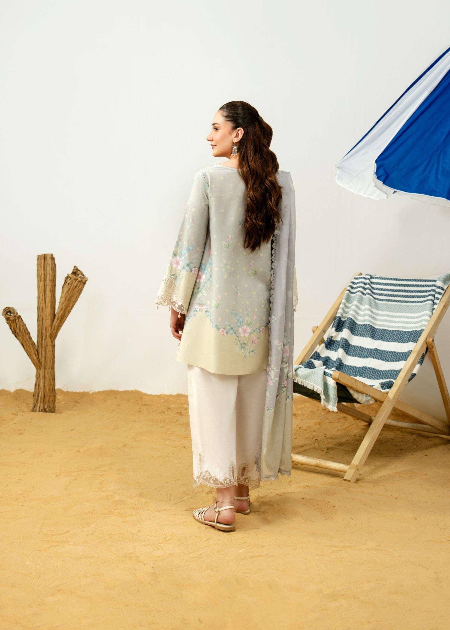 lawn Unstitched in Light grey