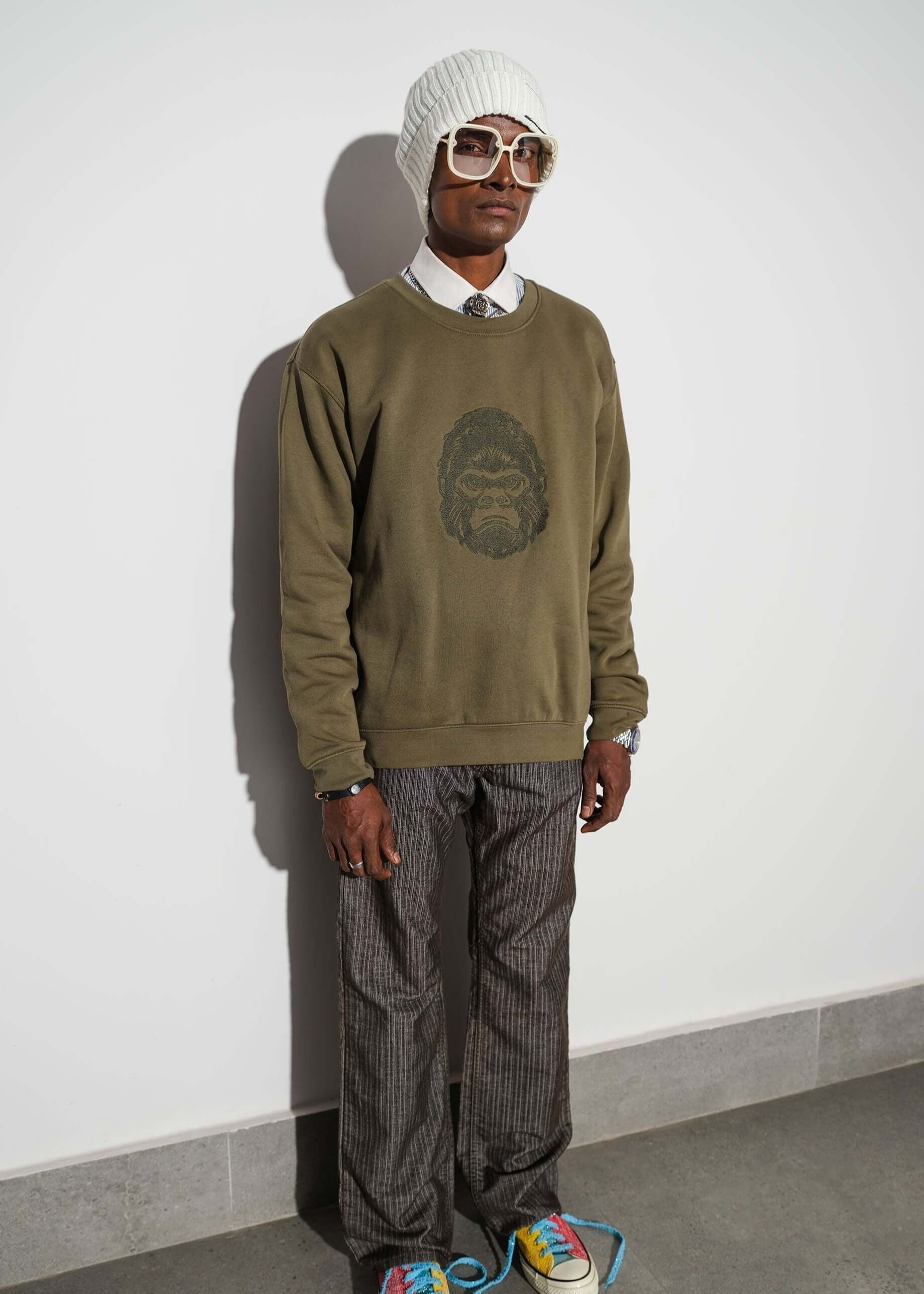 fleece Sweatshirt in Sage green
